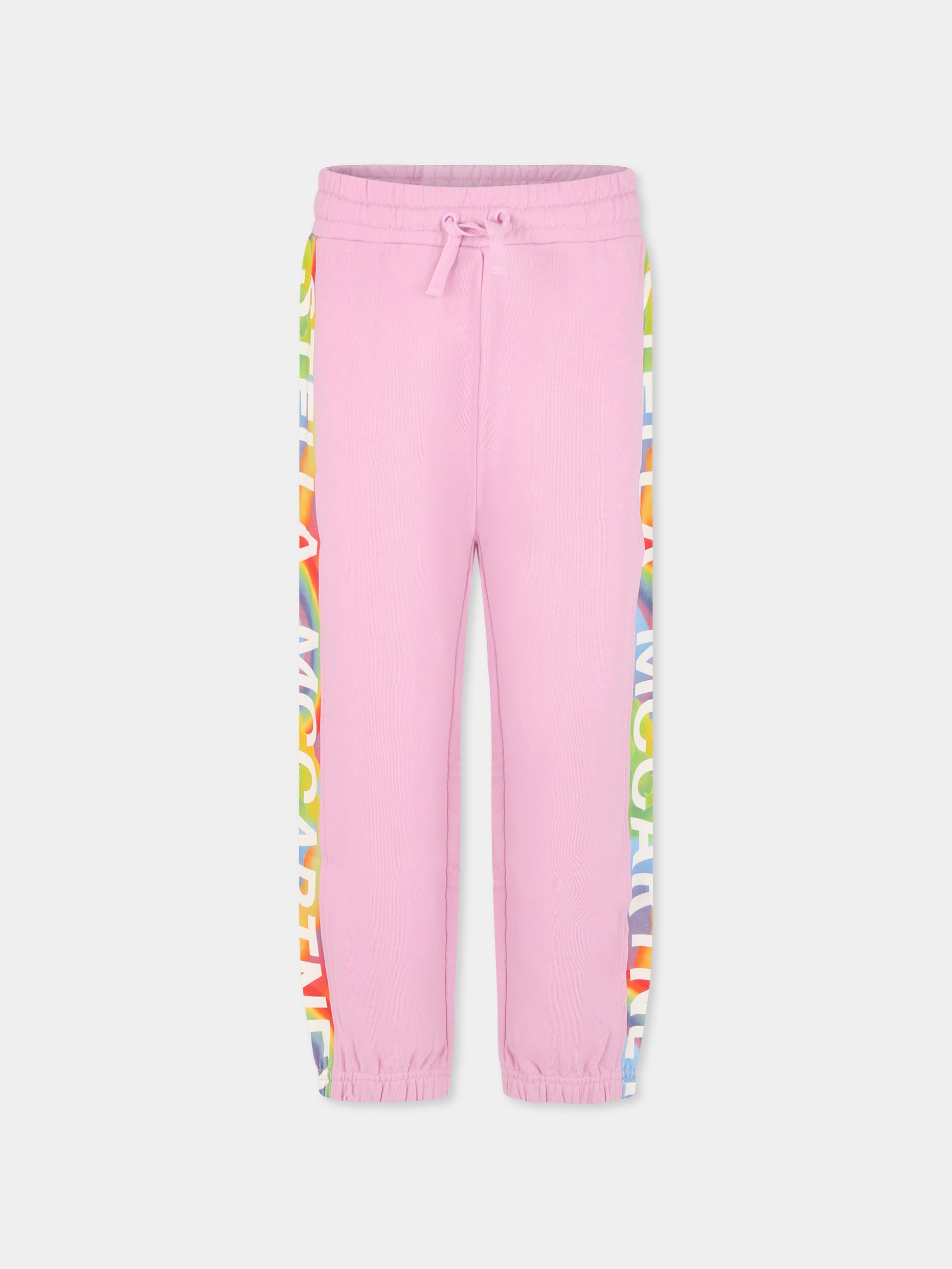 Pantaloni rosa per bambina con logo,Stella Mccartney Kids,TU6A80 Z0499 50G