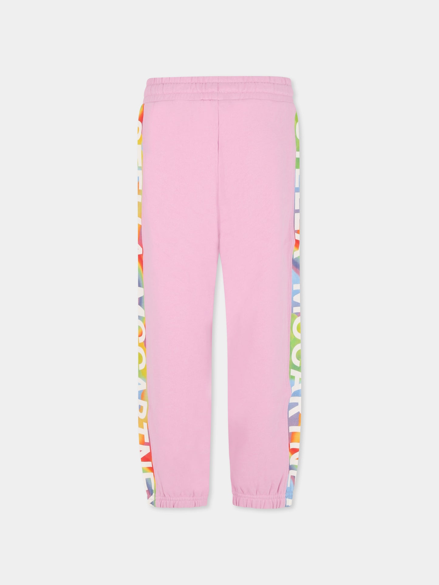 Pantaloni rosa per bambina con logo,Stella Mccartney Kids,TU6A80 Z0499 50G