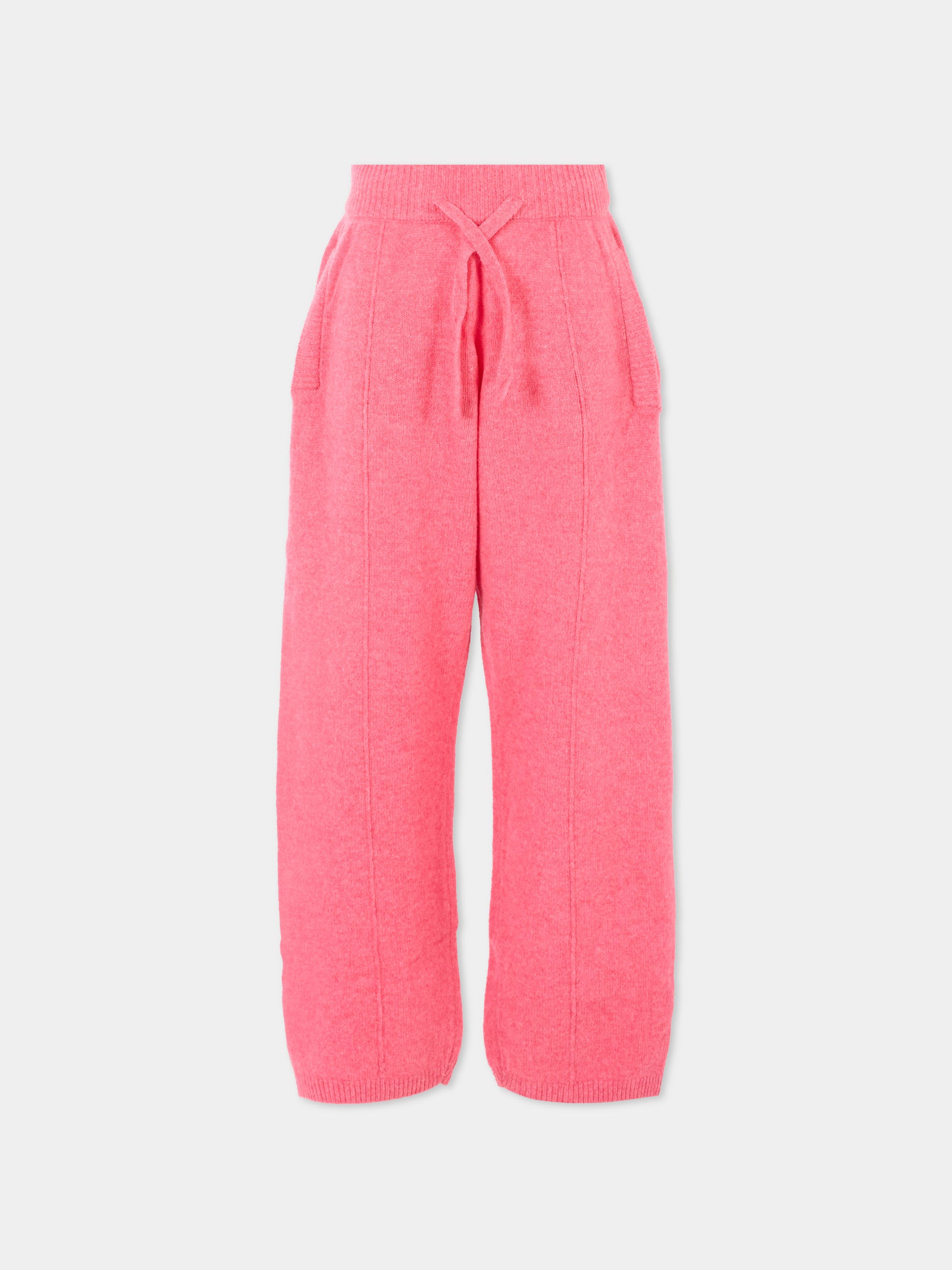 Pantaloni rosa per bambina con logo,Laneus,F5LKJUKT079 045
