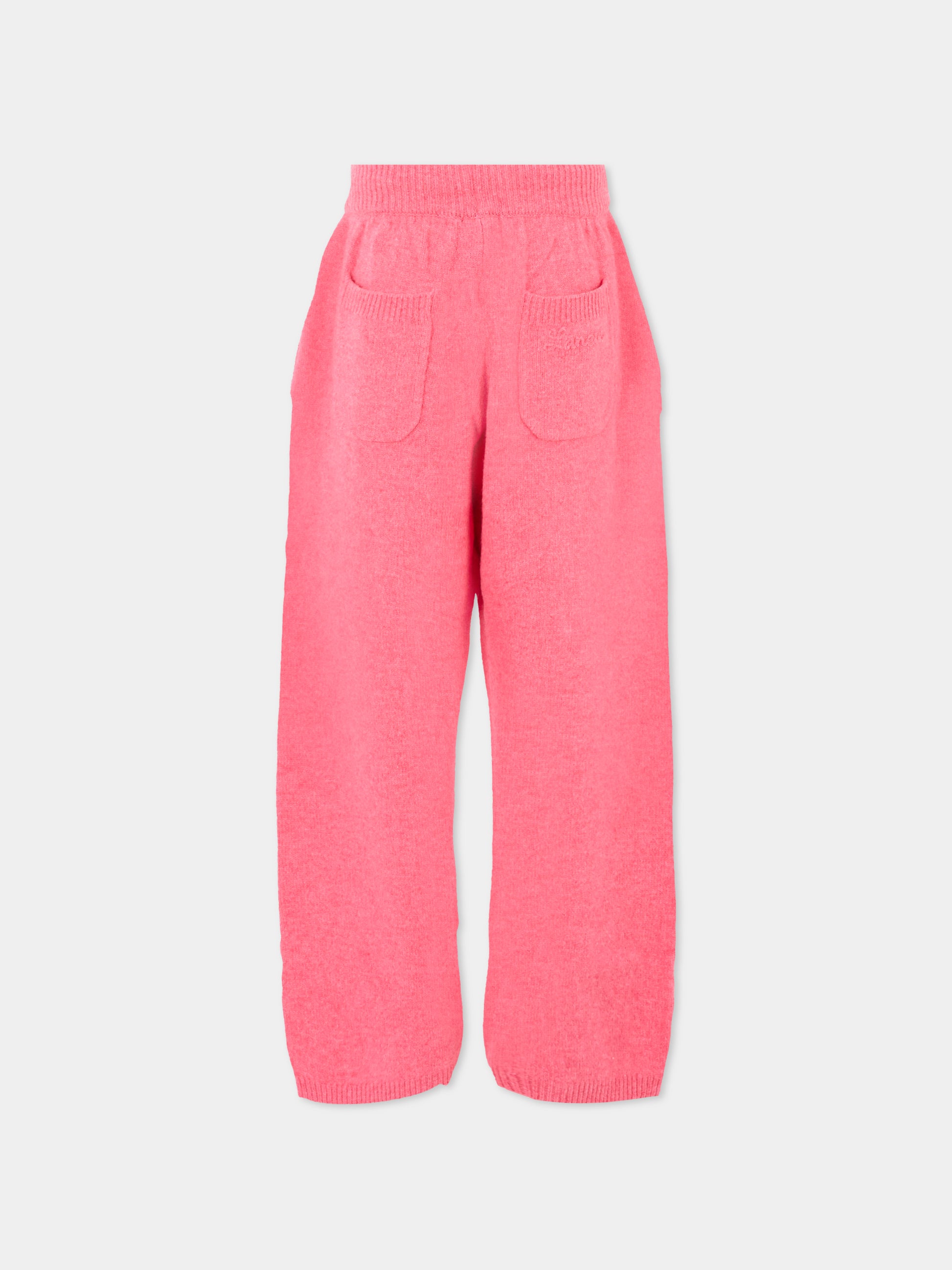 Pantaloni rosa per bambina con logo,Laneus,F5LKJUKT079 045