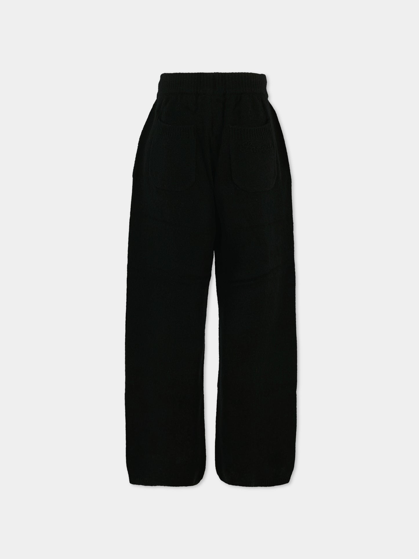 Pantaloni neri per bambini con logo,Laneus,F5LKJUKT079 110