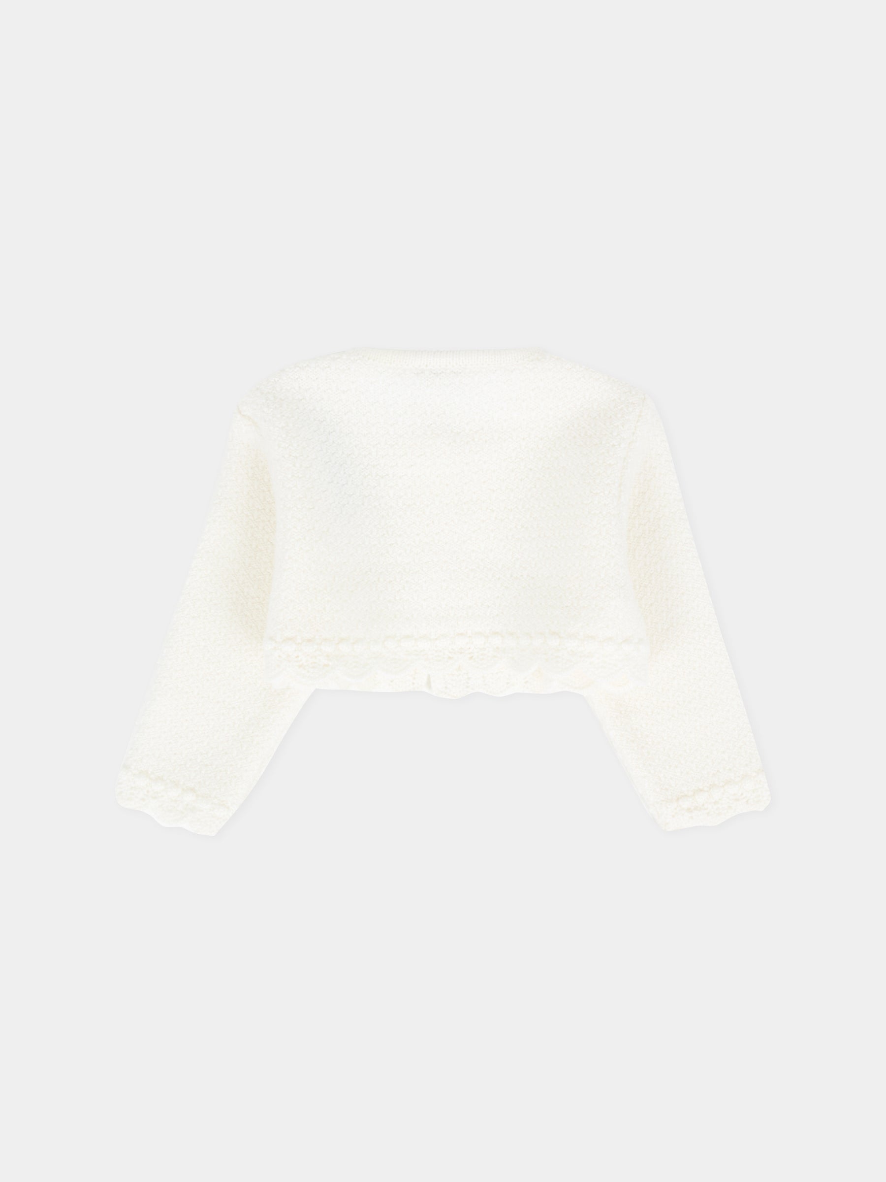 Cardigan avorio per neonata,Paz Rodríguez,001 112837 60 H07