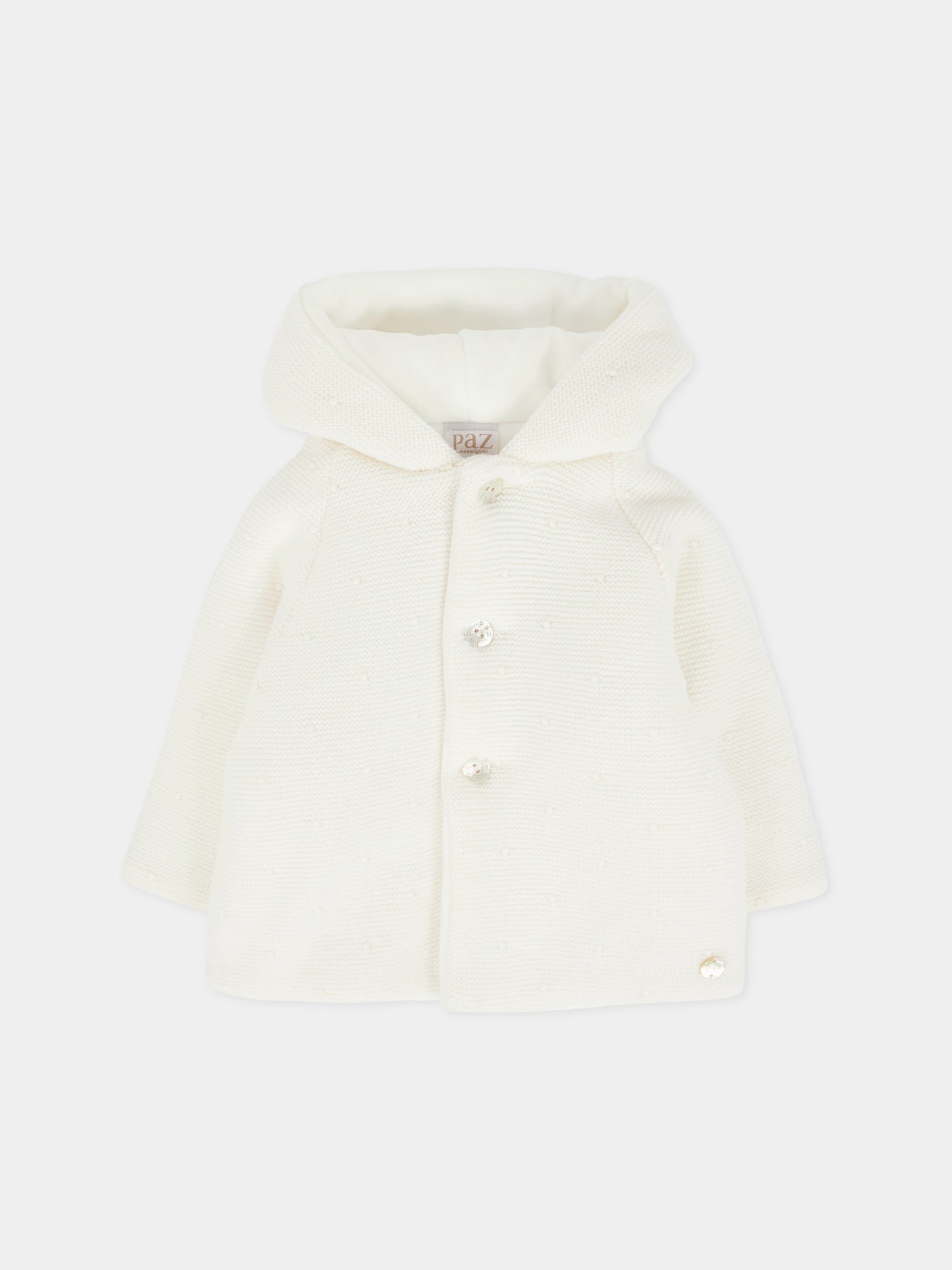 Cappotto avorio per neonato con pois,Paz Rodríguez,012 112901 60 H56
