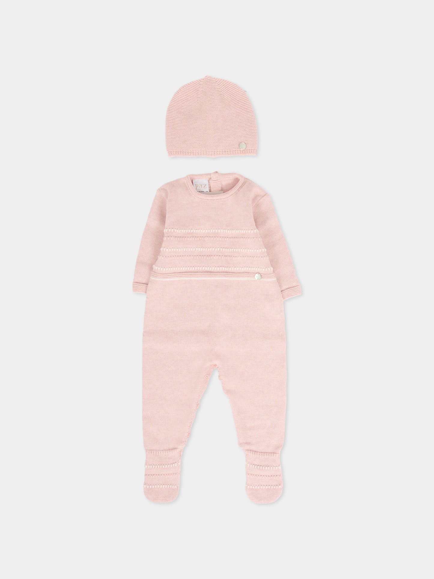 Set tutina rosa per neonata con logo,Paz Rodríguez,105 122789 3260 H94