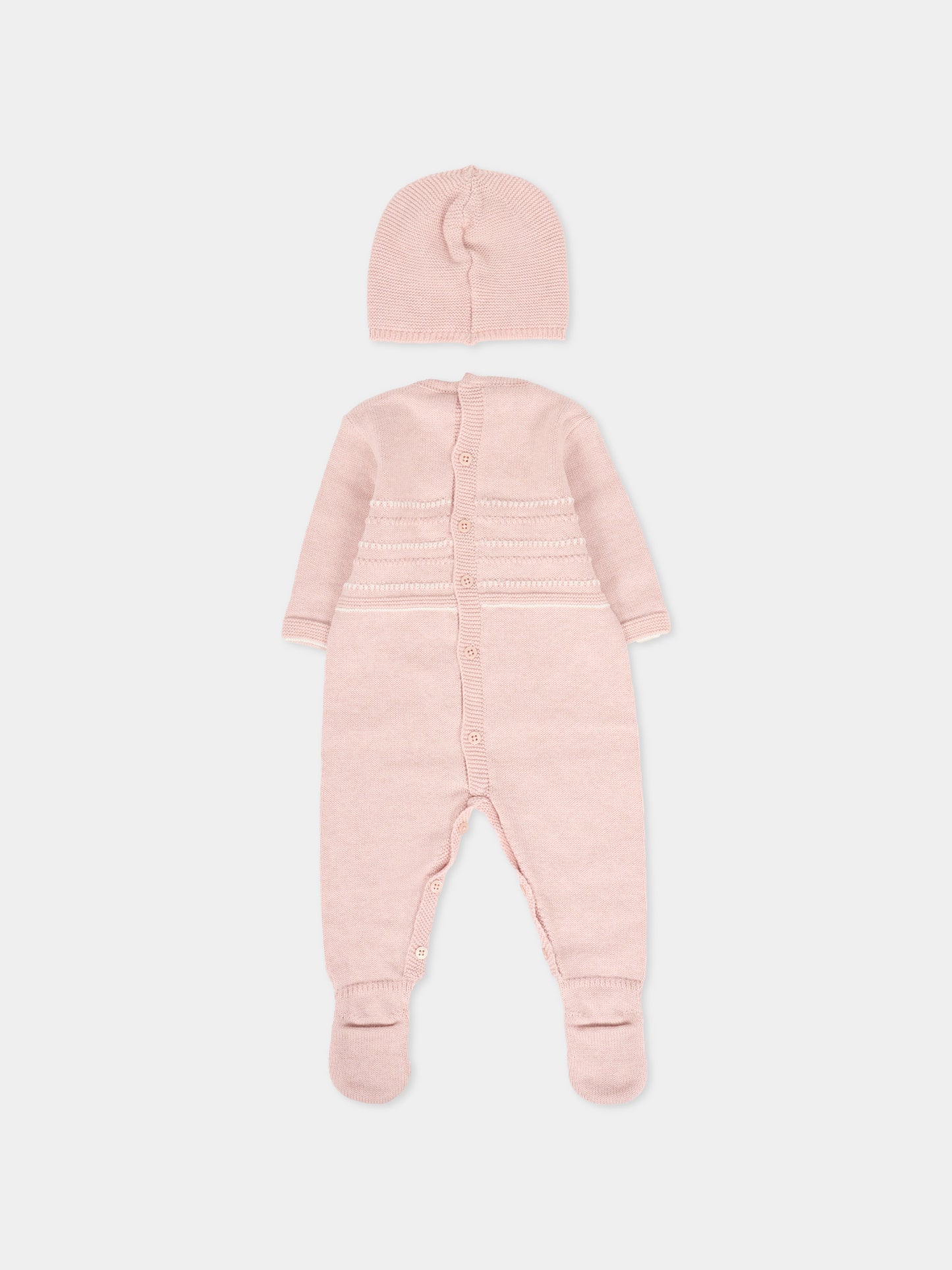 Set tutina rosa per neonata con logo,Paz Rodríguez,105 122789 3260 H94