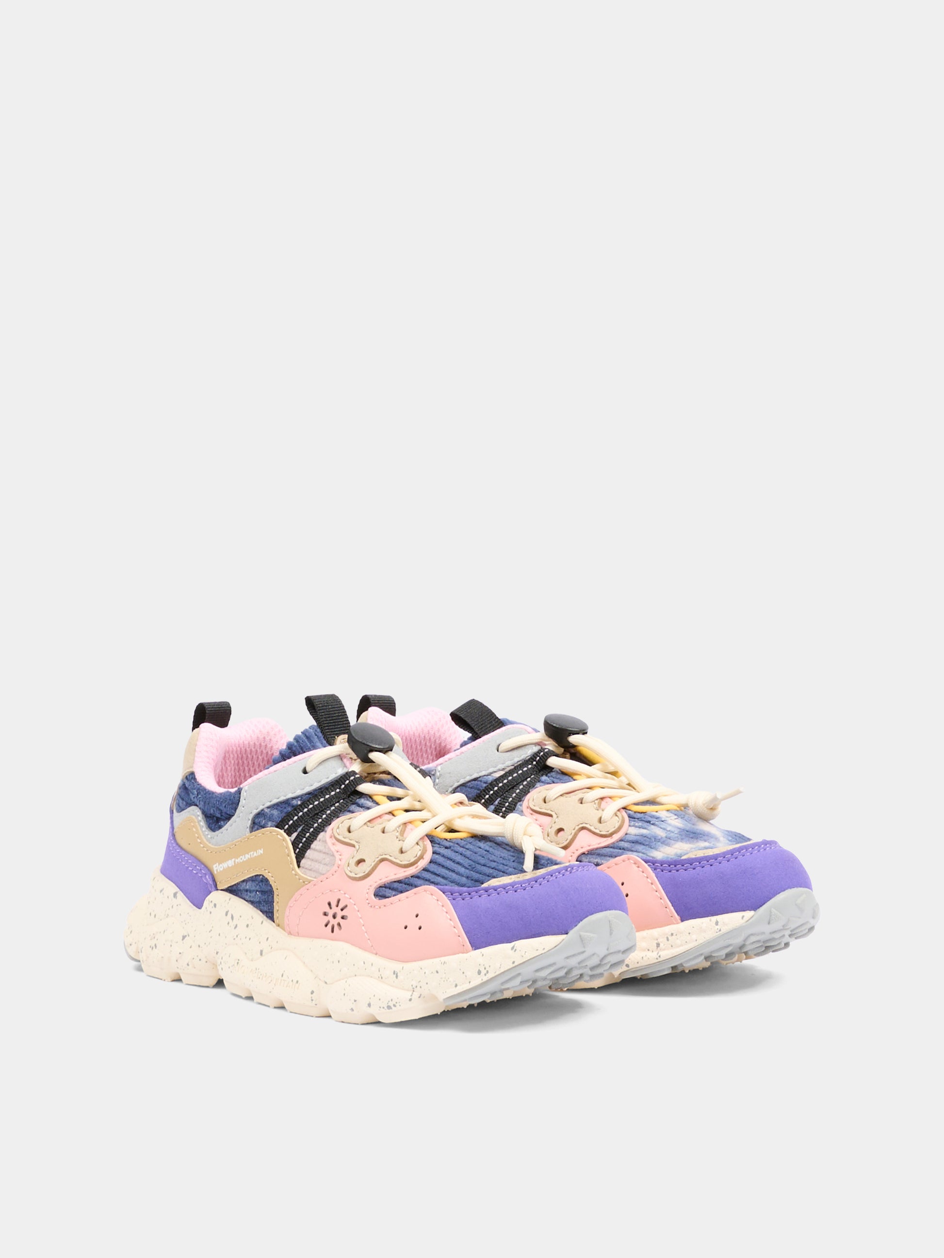 Sneakers Yamano multicolor per bambini con dettaglio viola,Flower Mountain,0012015497 51 1I27
