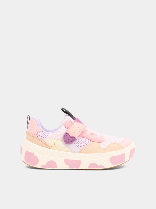 Sneakers Yui rosa per bambina con cuori,Flower Mountain,0012019462 01 3M51