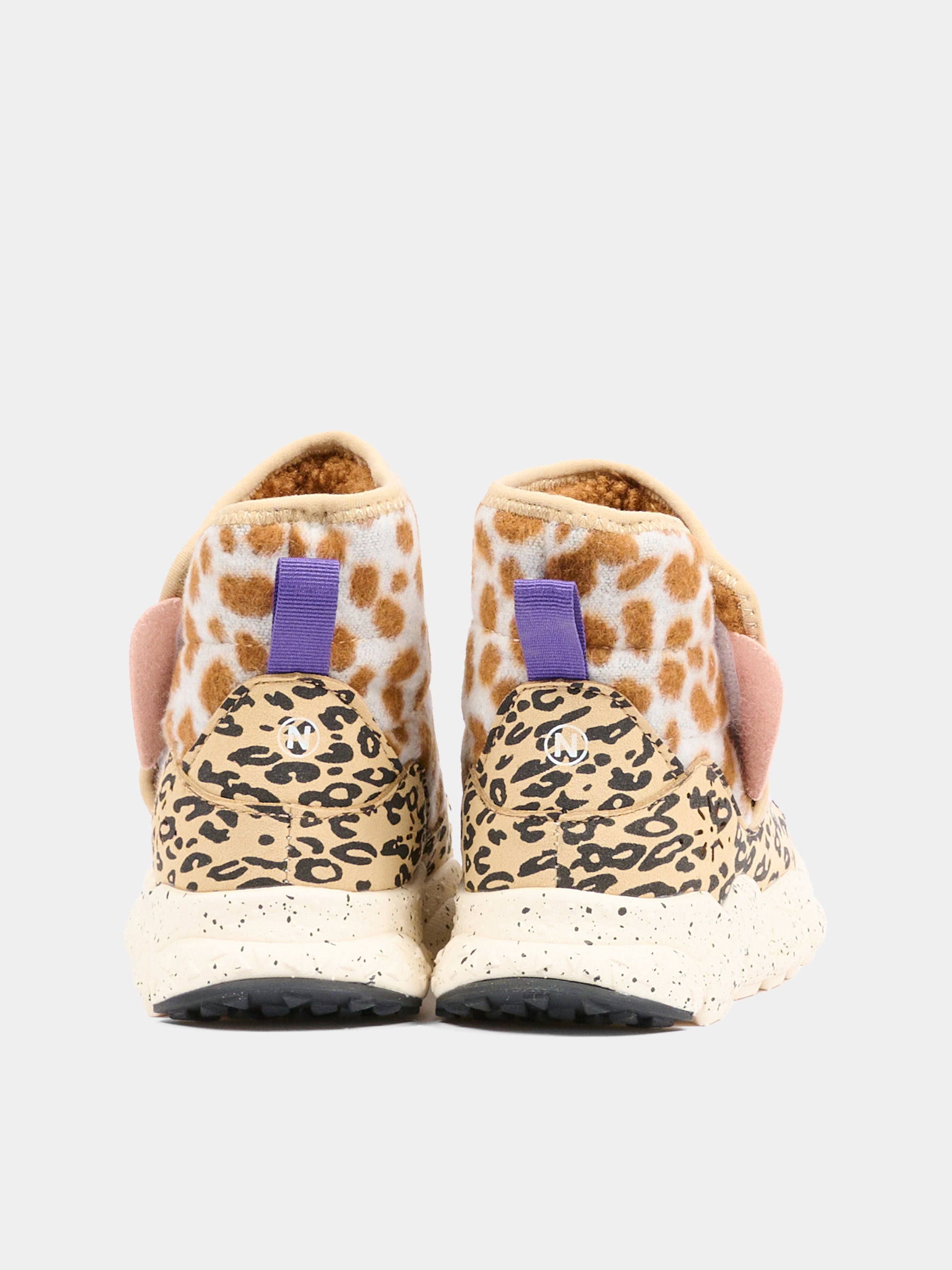 Stivaletti Taro beige per bambini con stampa animalier,Flower Mountain,0012017902 10 1A06