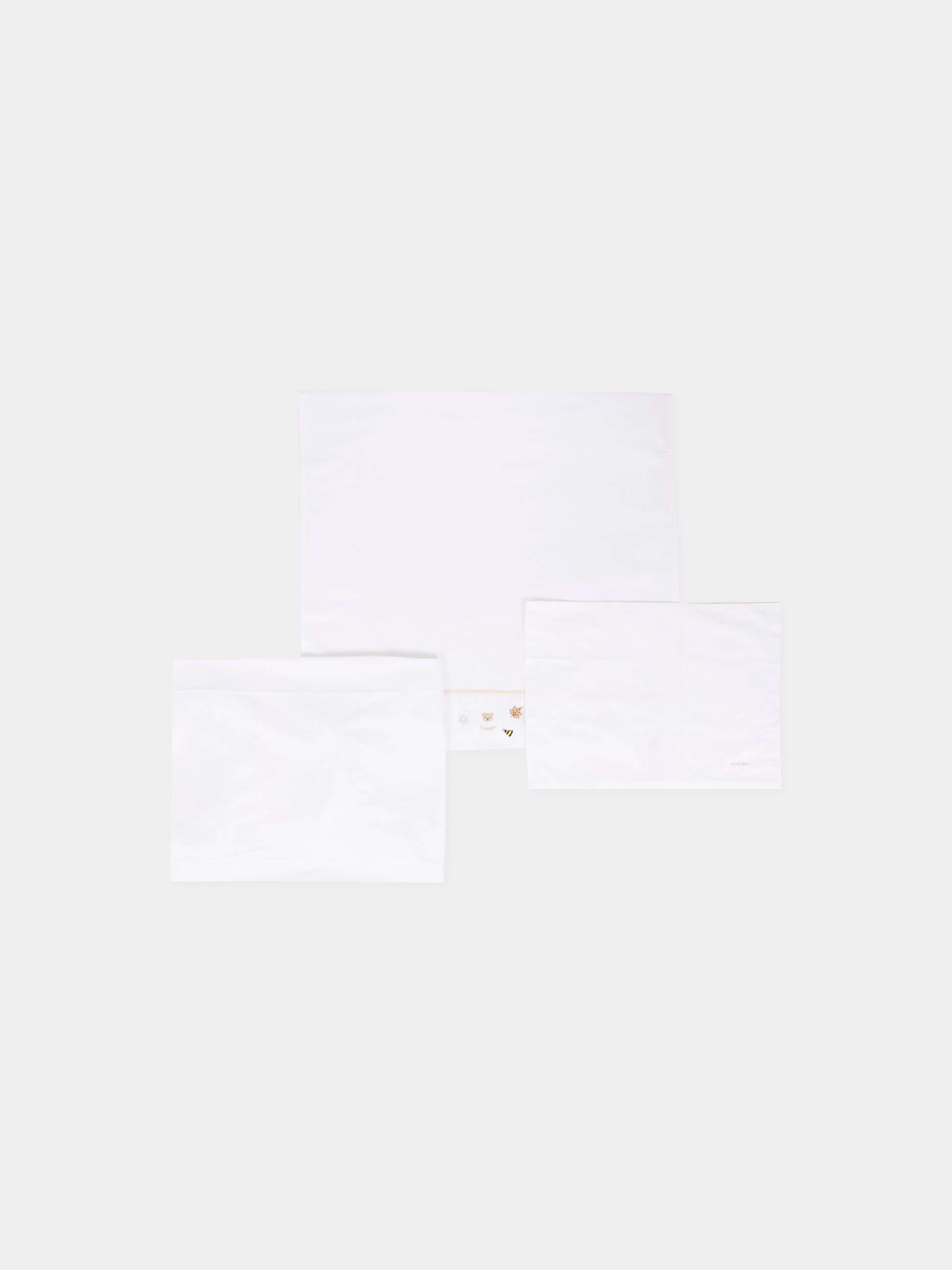 Set lenzuola bianco per neonati con ape e logo,Nanán,I25007BE