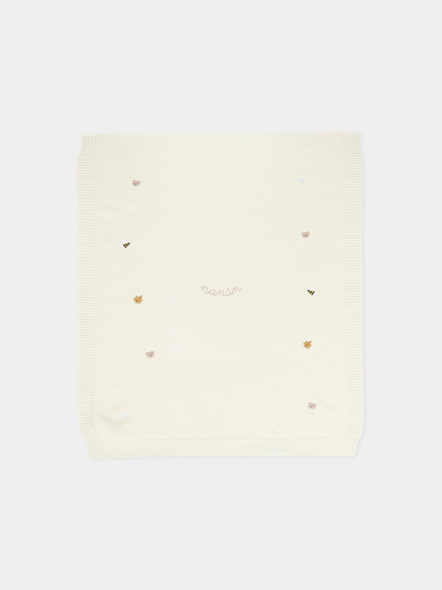 Coperta avorio per neonati con ape,Nanán,I25012B