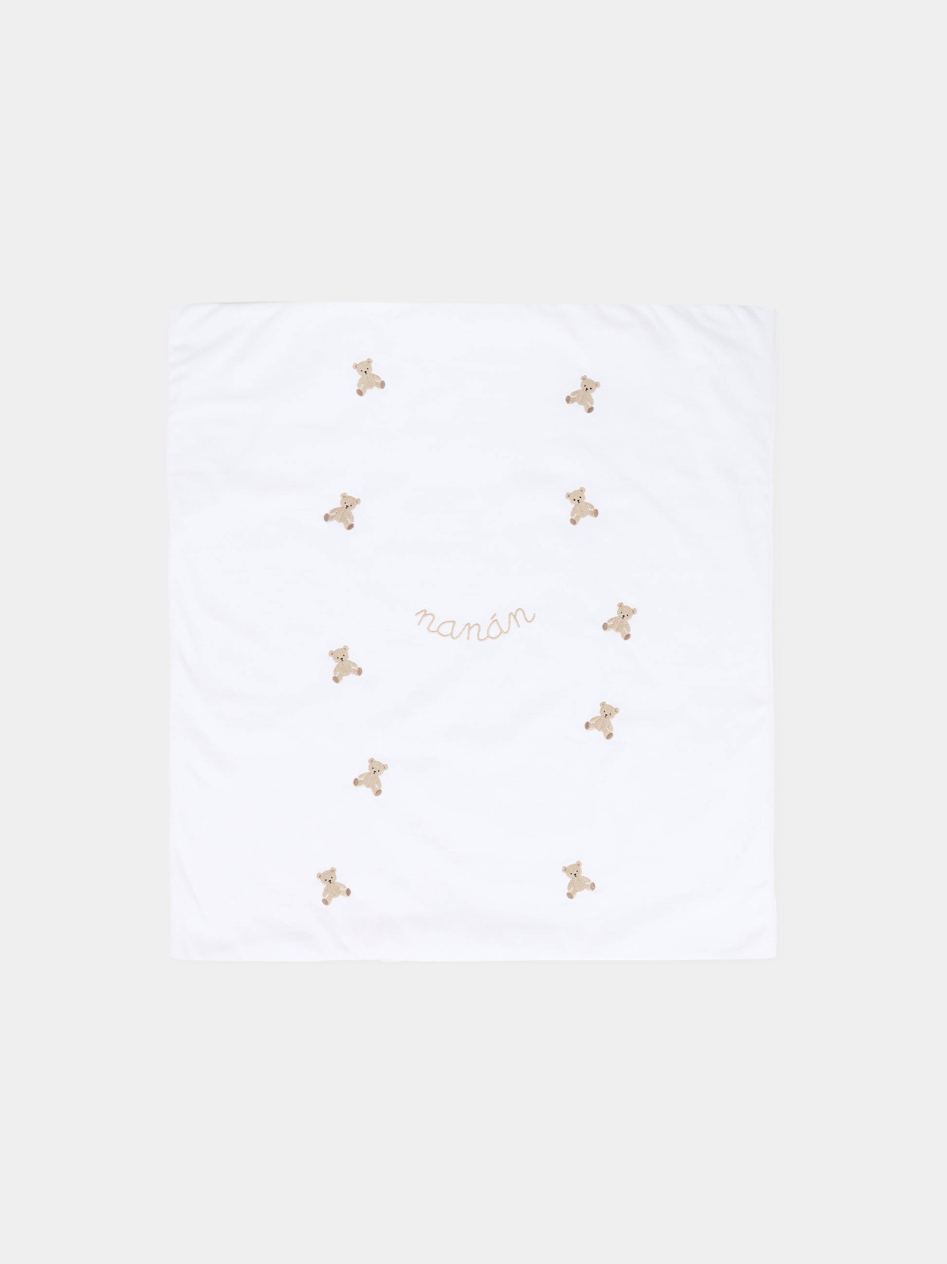 Coperta bianca per neonati con orsetti,Nanán,I25020B