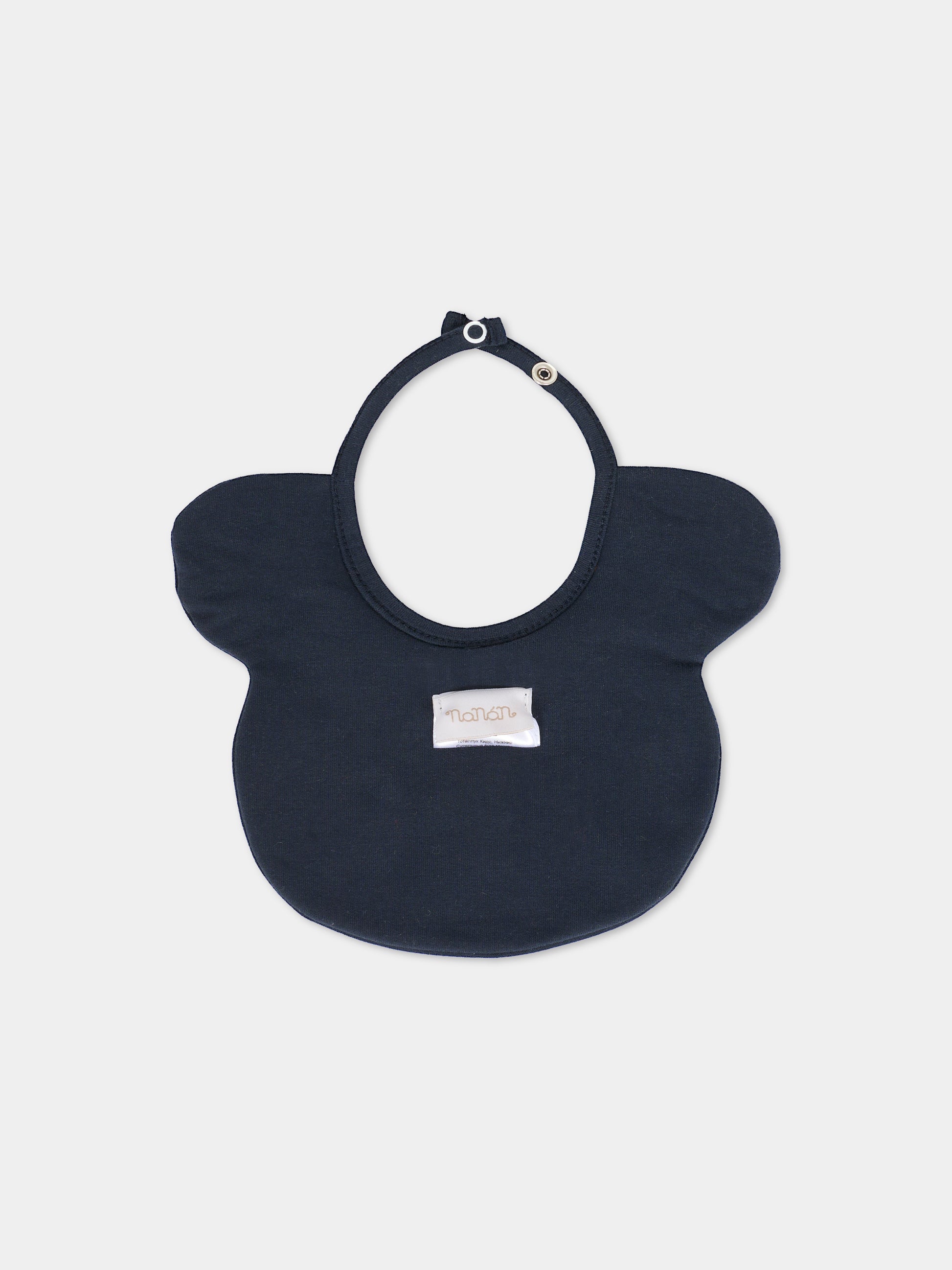 Bavaglino blu per neonato con ricami natalizi,Nanán,I25031BL