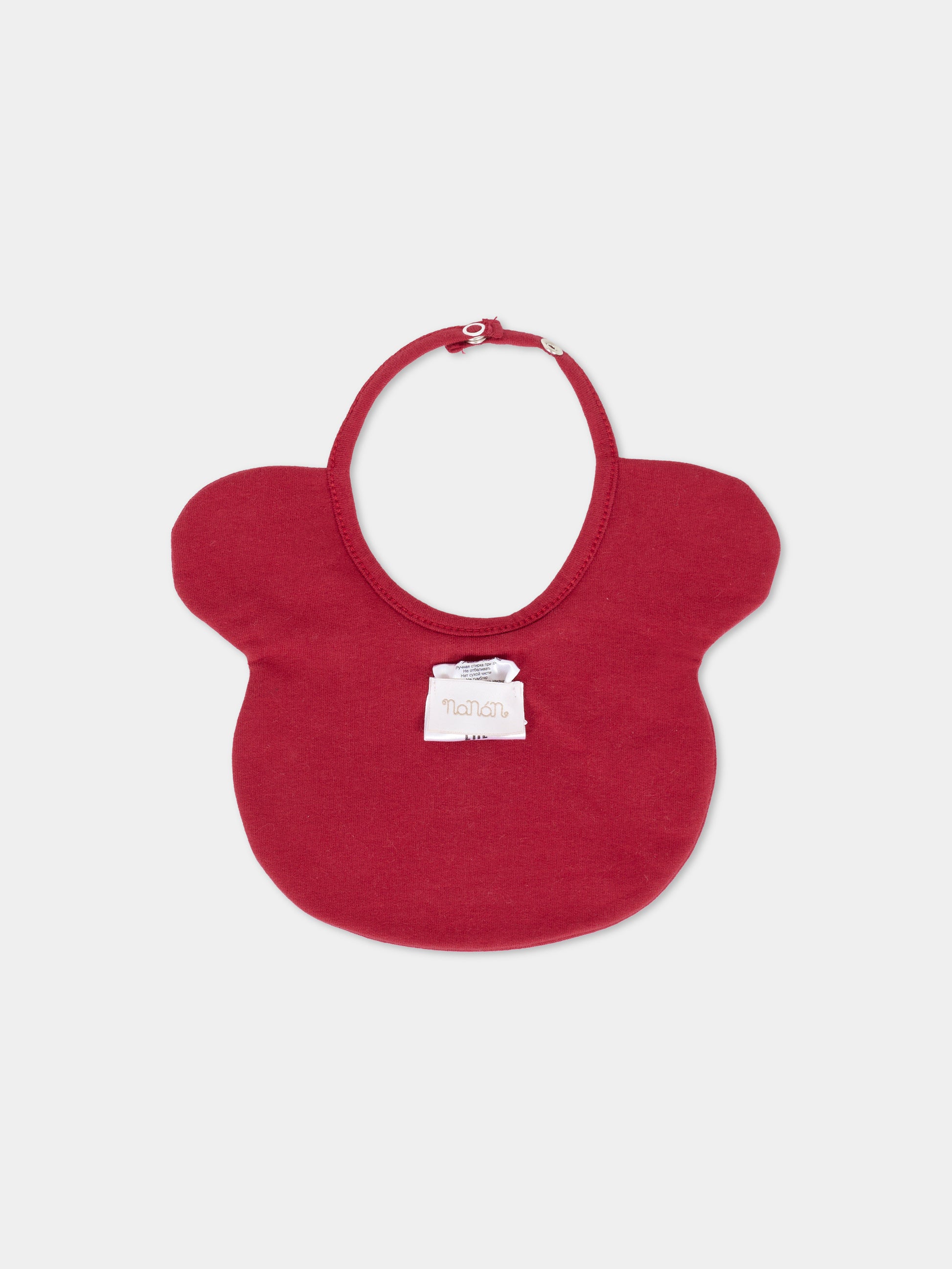 Bavaglino rosso per neonati con ricami natalizi,Nanán,I25031RS