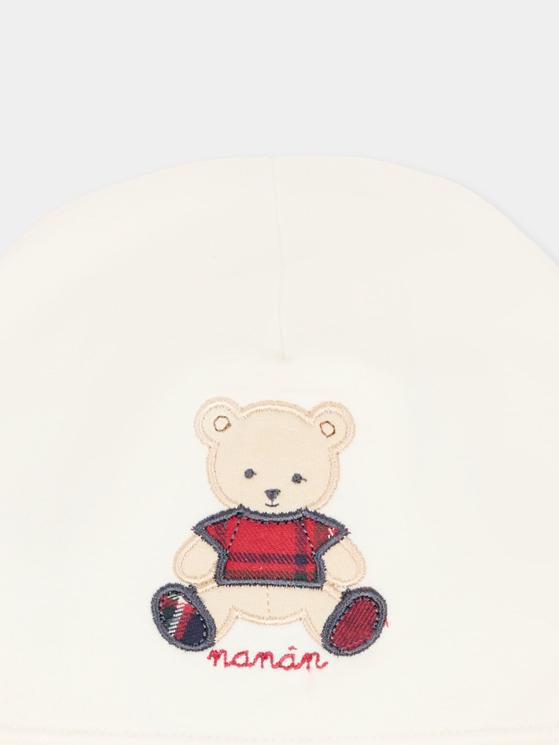 Cappello avorio per neonata con orsetto,Nanán,I25446B