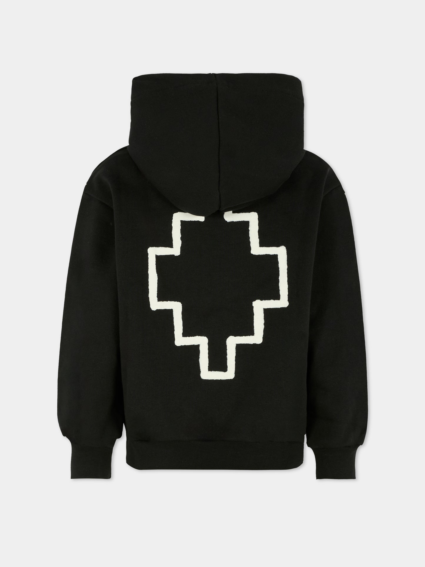 Felpa nera per bambino con logo bianco,County Of Milan Kids,F5CMJBHS006 110