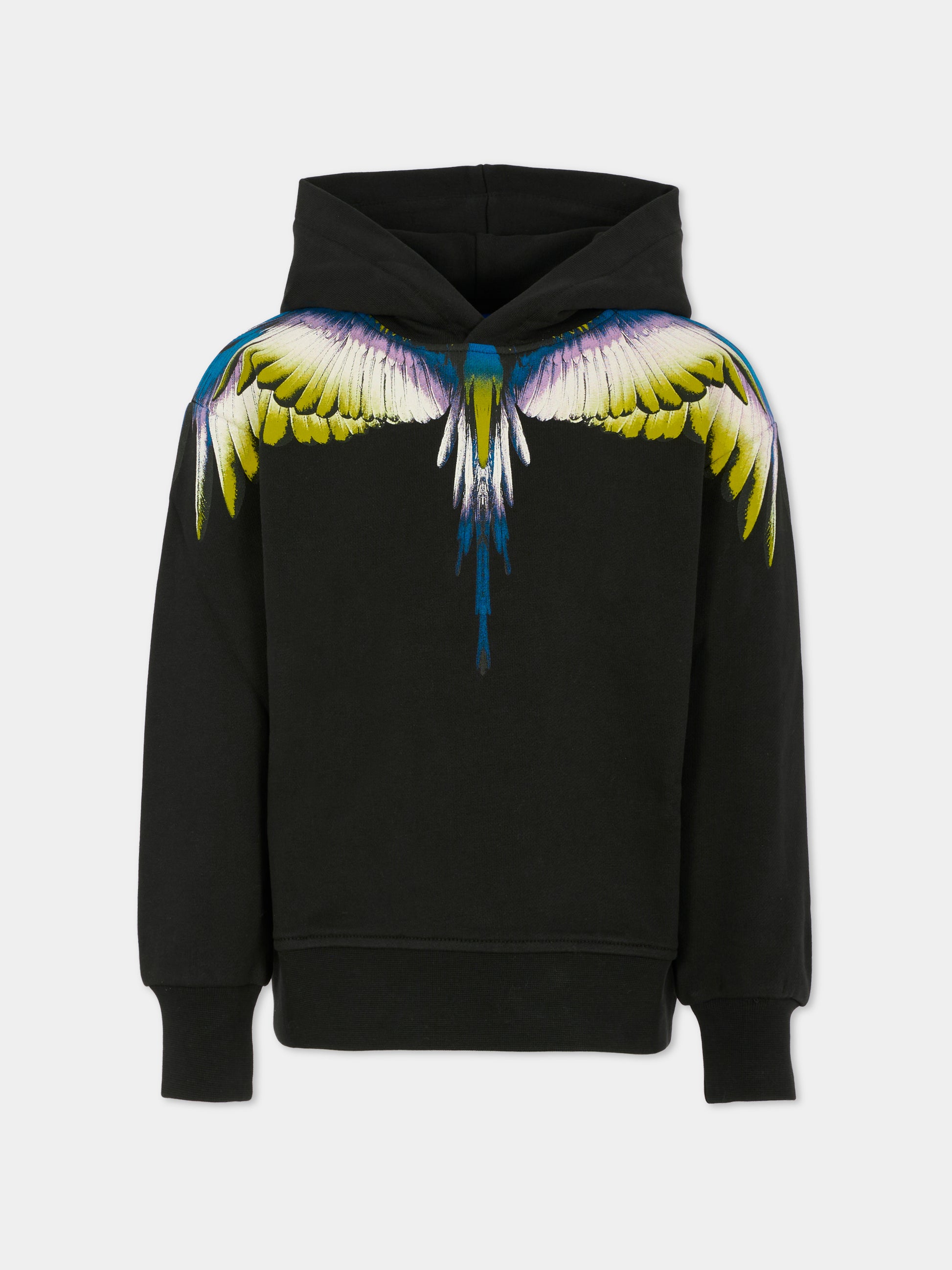 Felpa nera per bambino con ali,County Of Milan Kids,F5CMJBHS061 110