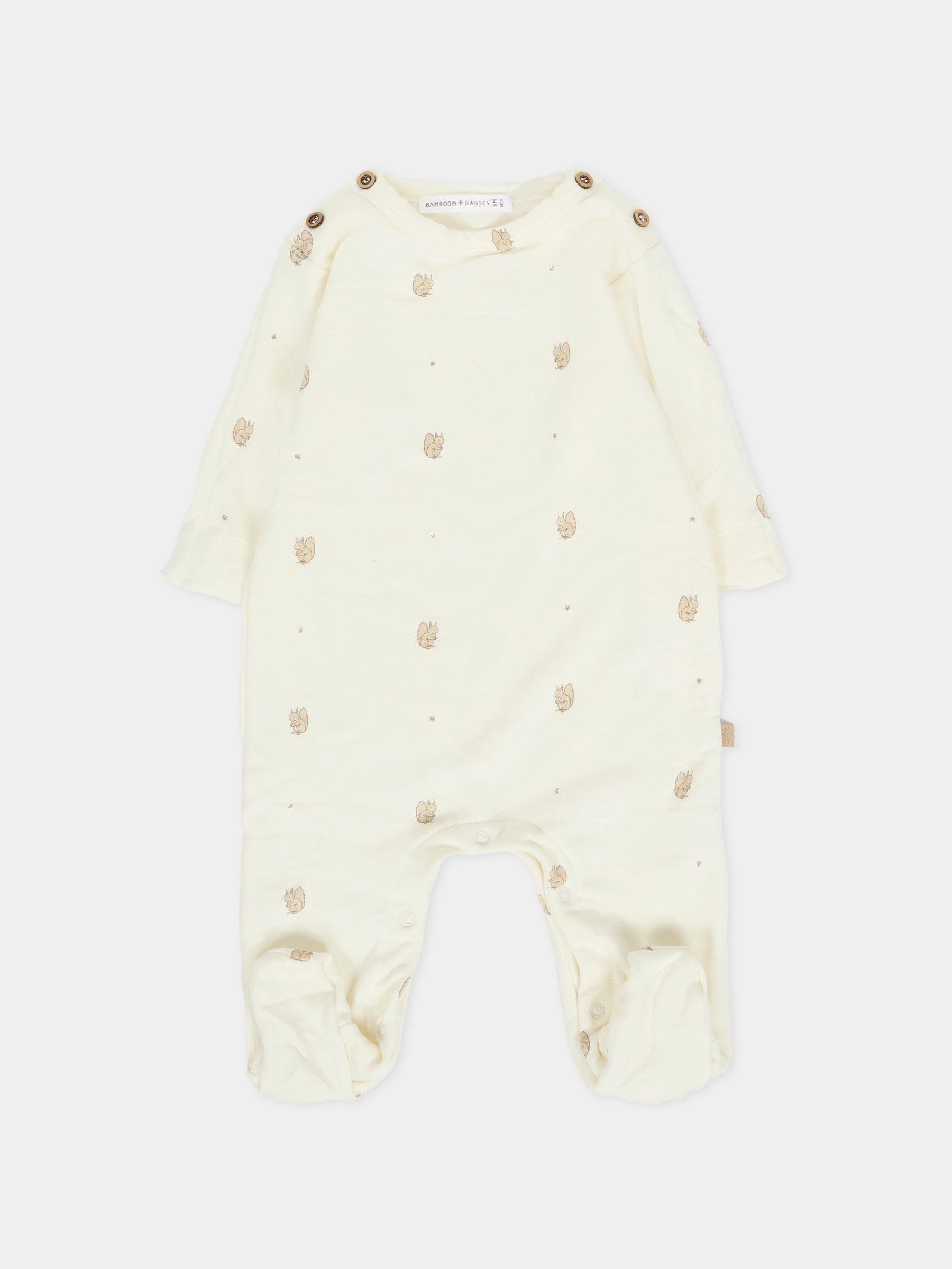 Tutina avorio per neonati con scoiattoli,Bamboom,1043 PRINT SQUIRREL