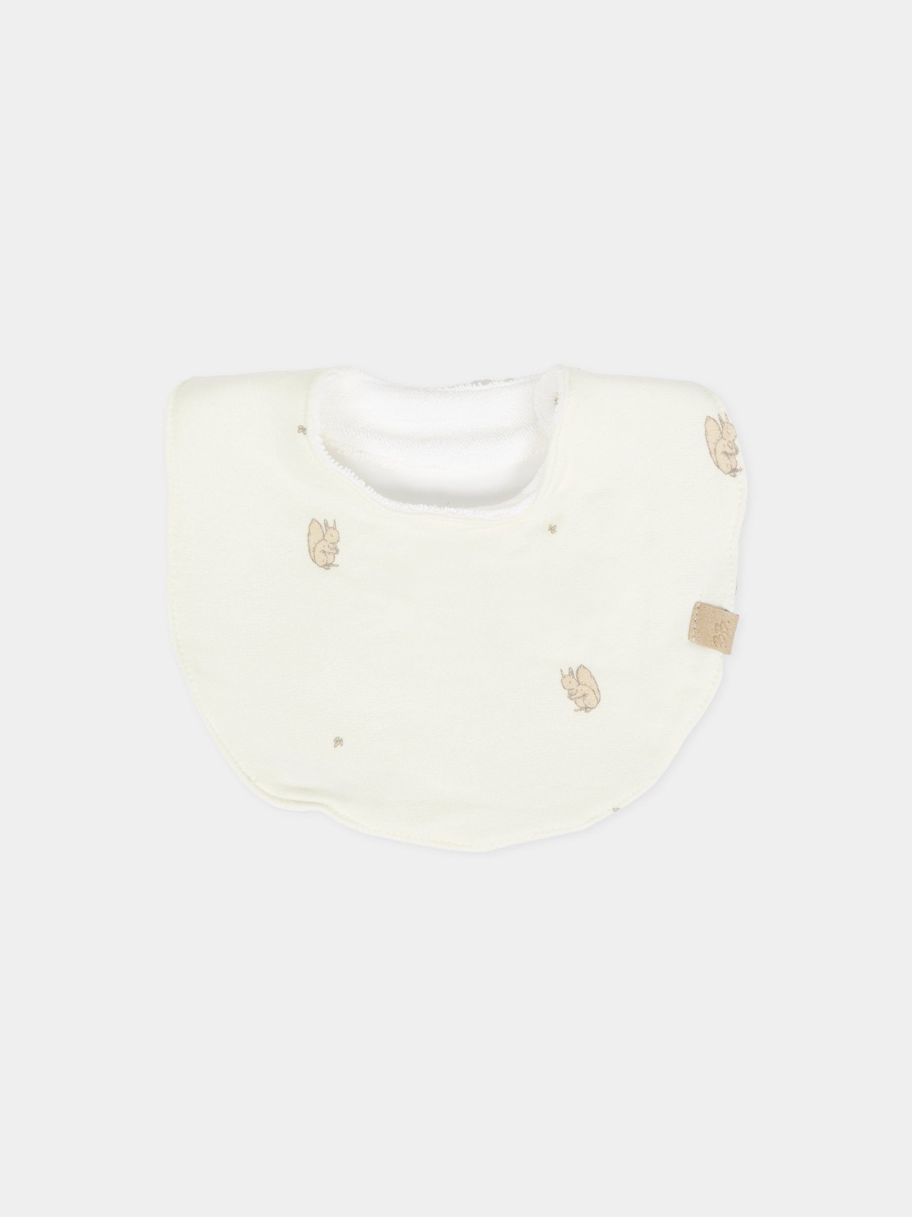 Bavaglino avorio per neonati con stampa scoiattolo,Bamboom,1079 SQUIRREL PRINT