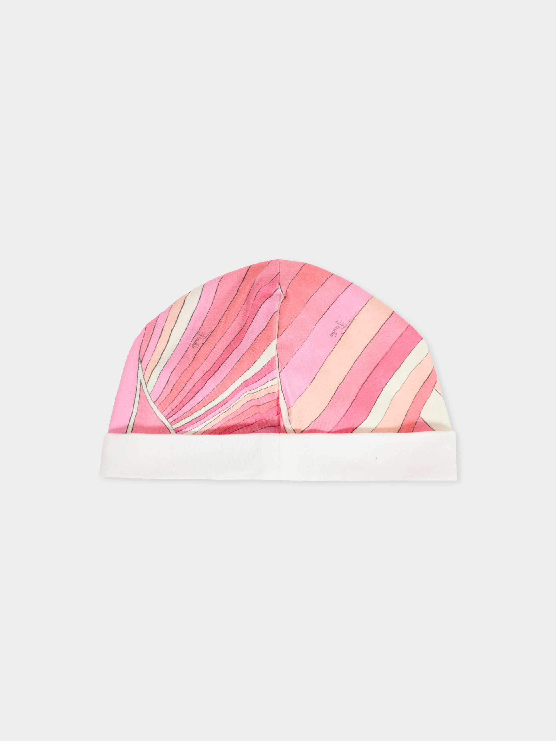 Set rosa per neonata con stampa marmo,Emilio Pucci Junior,PXB000 Z3346 109RS