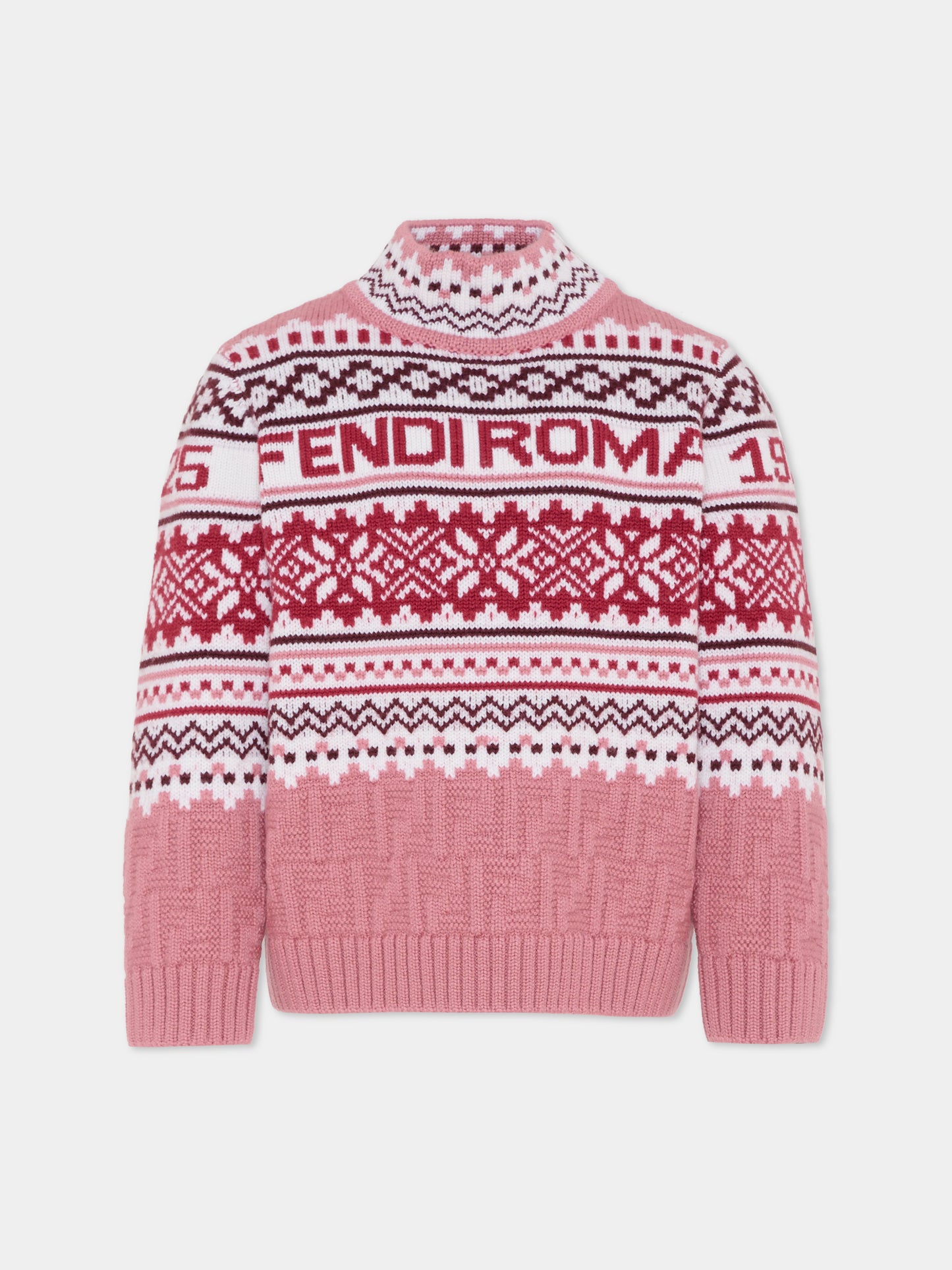 Maglione rosa per bambina con logo,Fendi Kids,JFG235 AYMS F1T6P