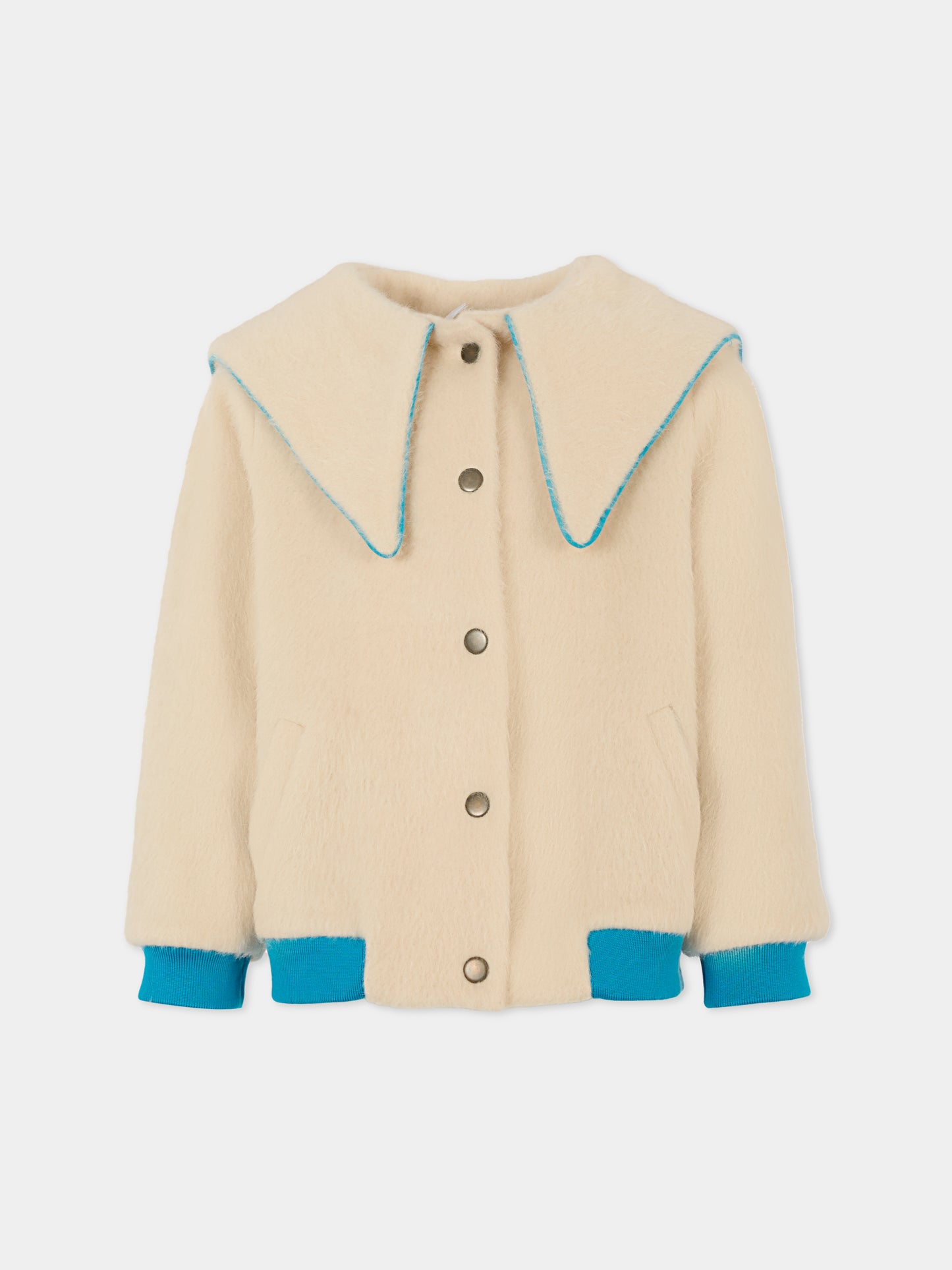 Bomber beige per bambina con uccelli,Pangolini Kids,BOMBER JACKET