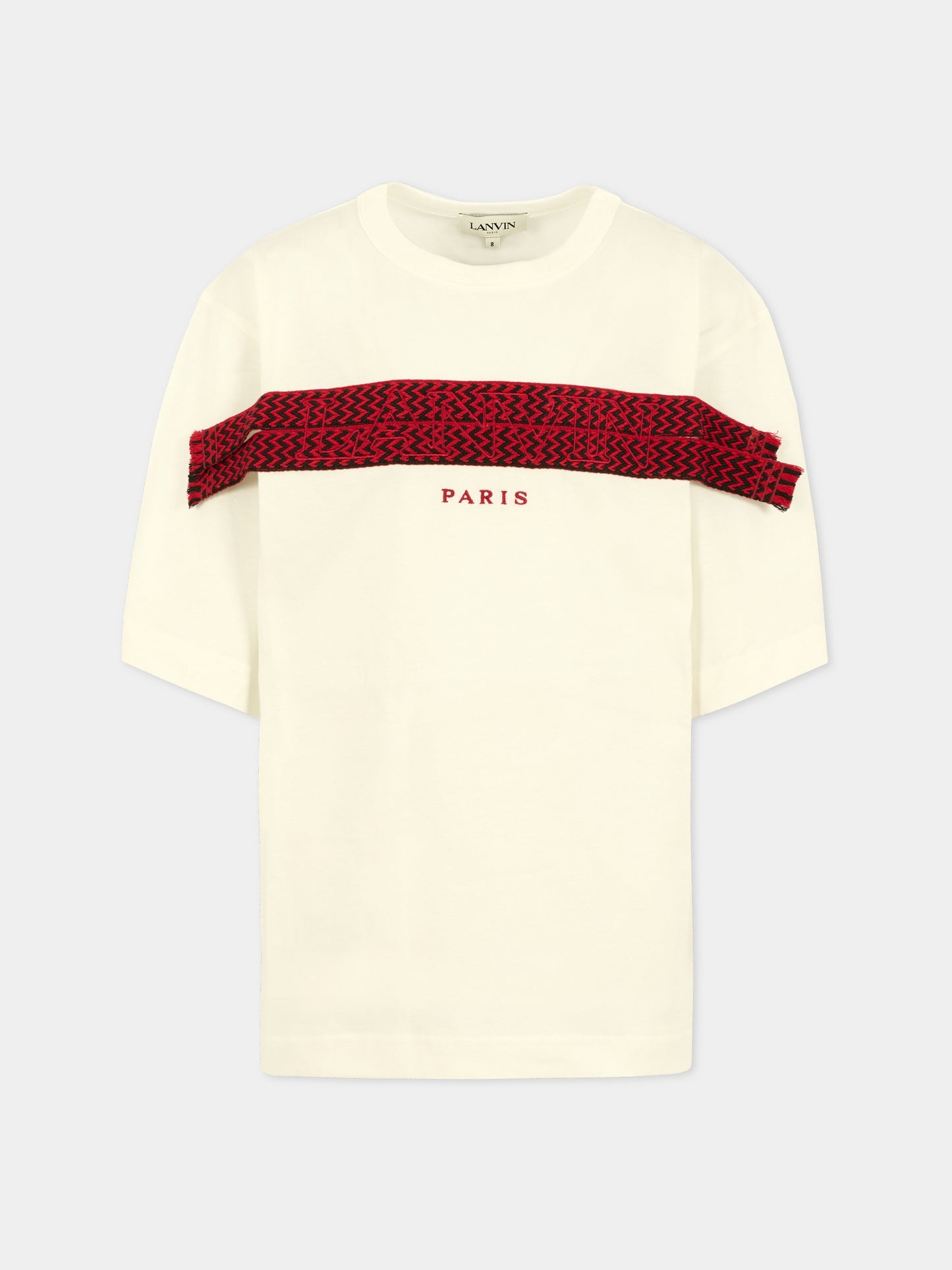 T-shirt avorio per bambino con logo,Lanvin Petite,N30287 N89