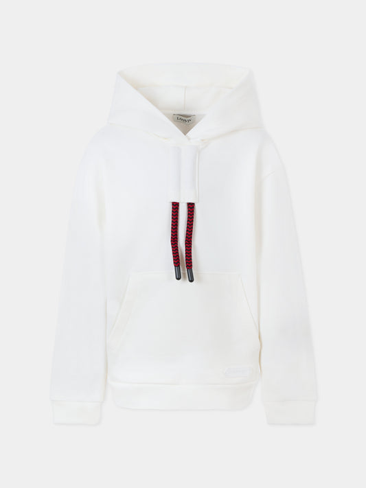 Felpa bianca per bambini con logo,Lanvin Petite,N30316 N89