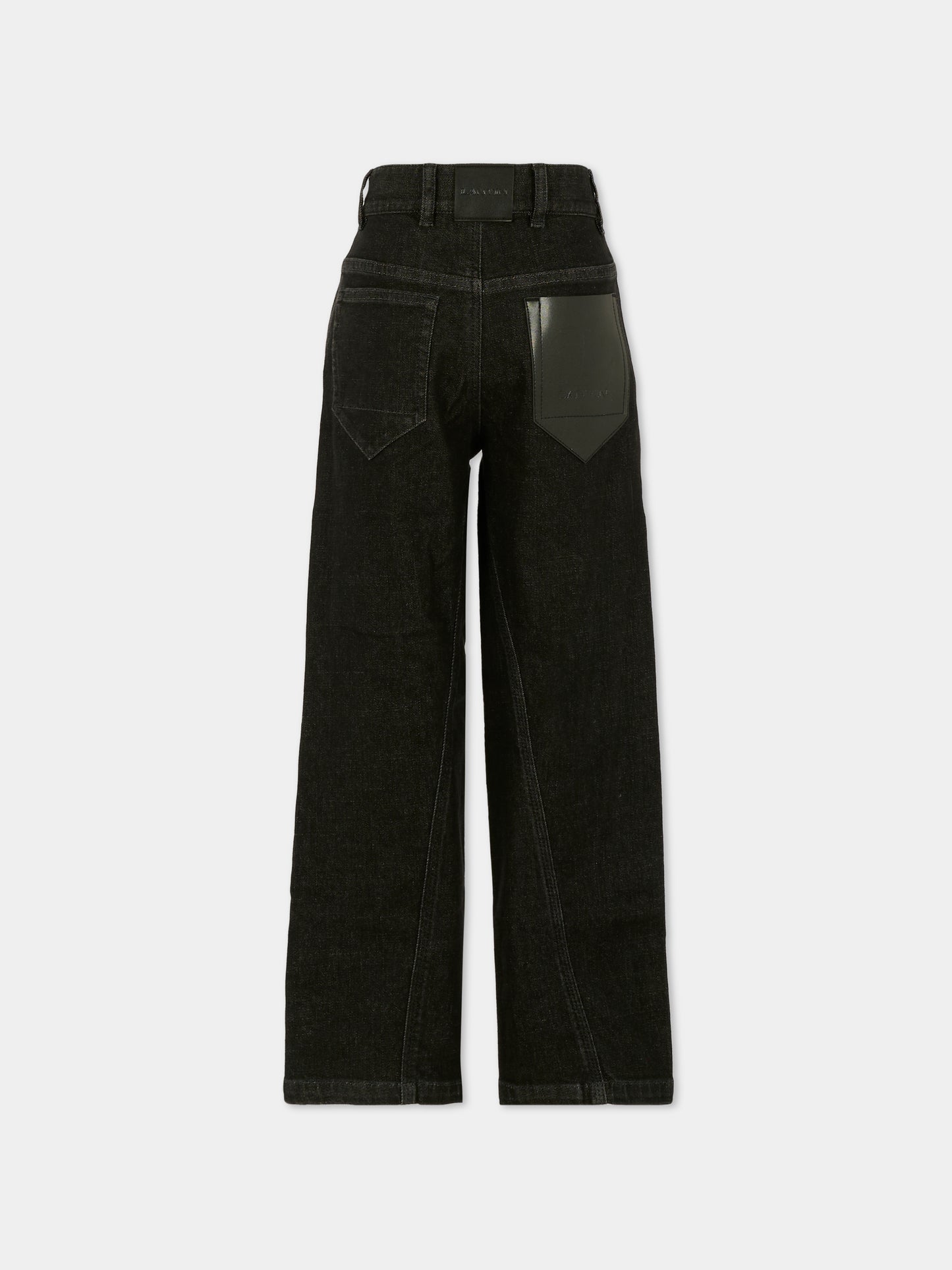 Jeans neri per bambino con logo,Lanvin Petite,N30320 Z11