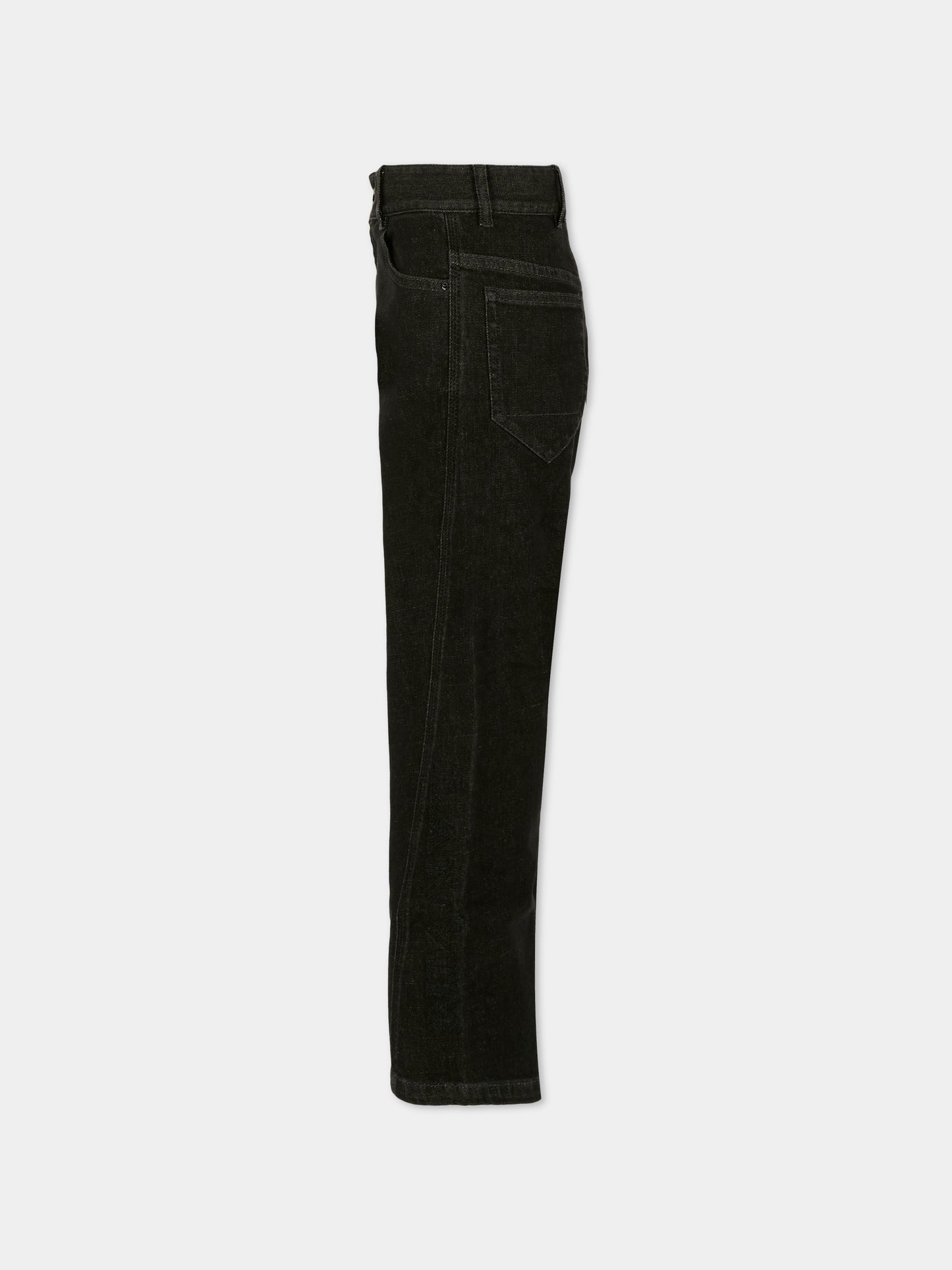 Jeans neri per bambino con logo,Lanvin Petite,N30320 Z11
