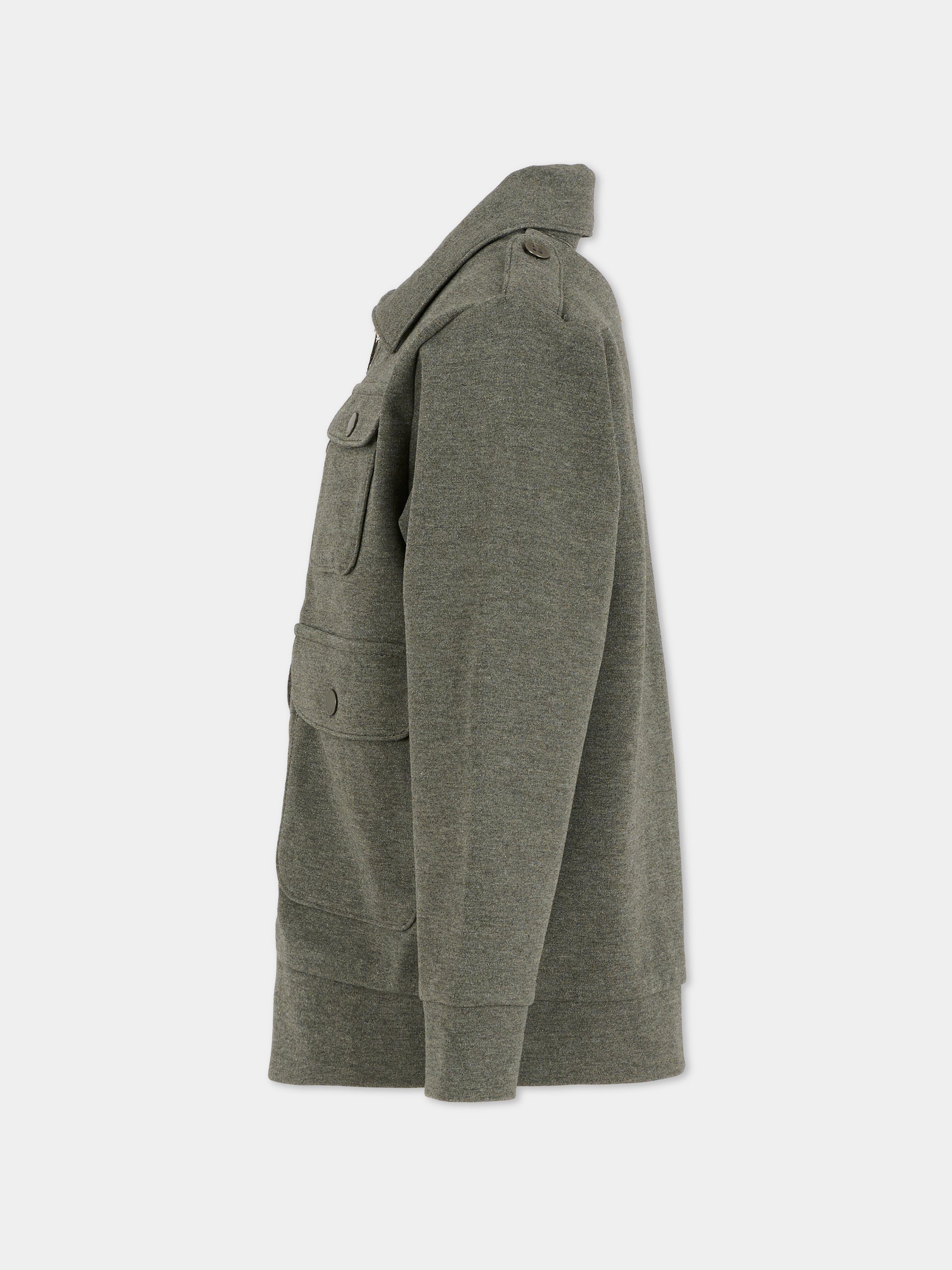 Giacca grigia per bambino con patch,Givenchy Kids,H30950 A83