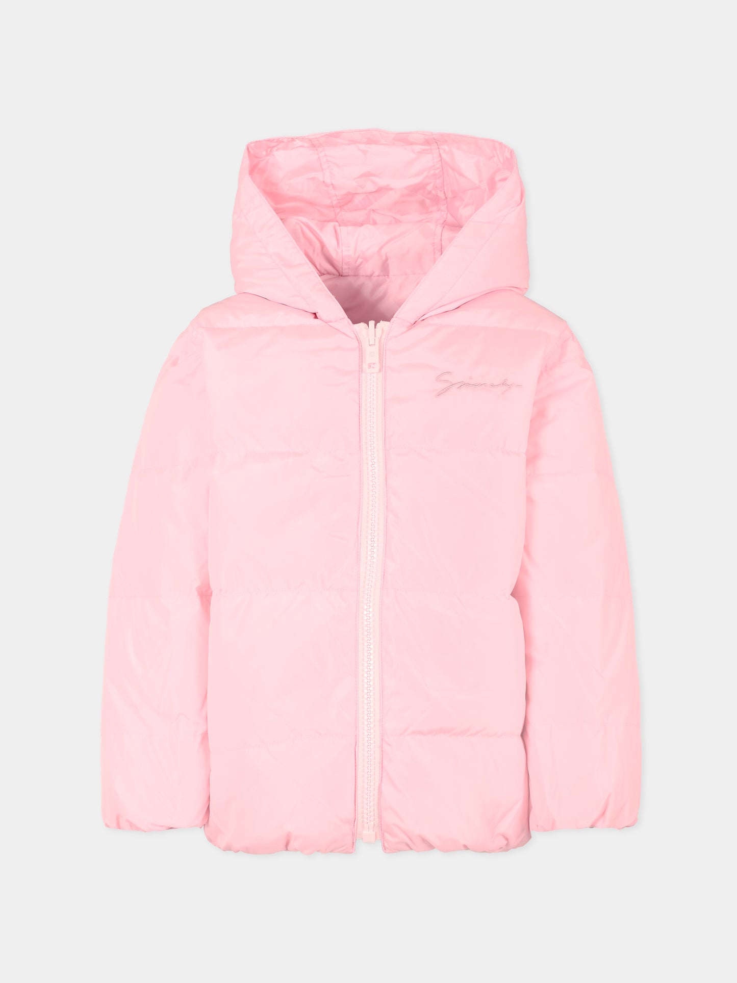 Piumino reversibile rosa per bambina con motivo 4G,Givenchy Kids,H30931 46N