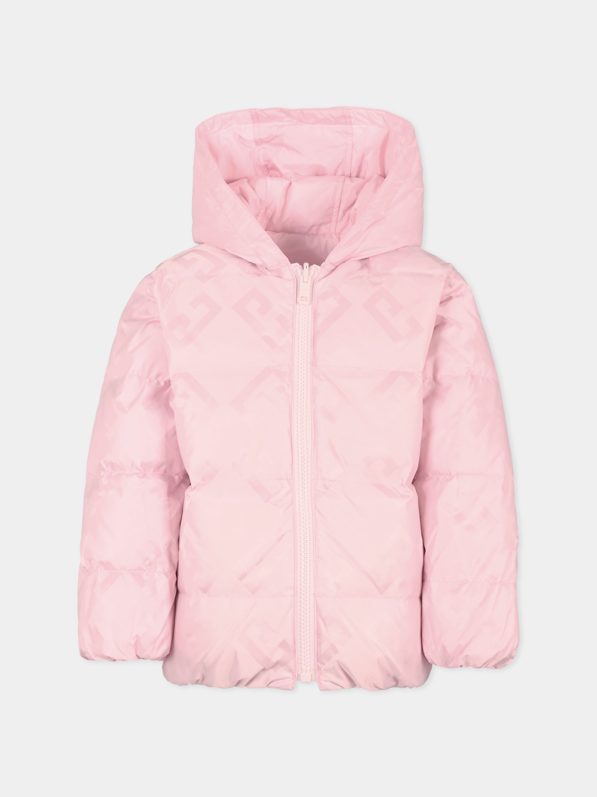 Piumino reversibile rosa per bambina con motivo 4G,Givenchy Kids,H30931 46N