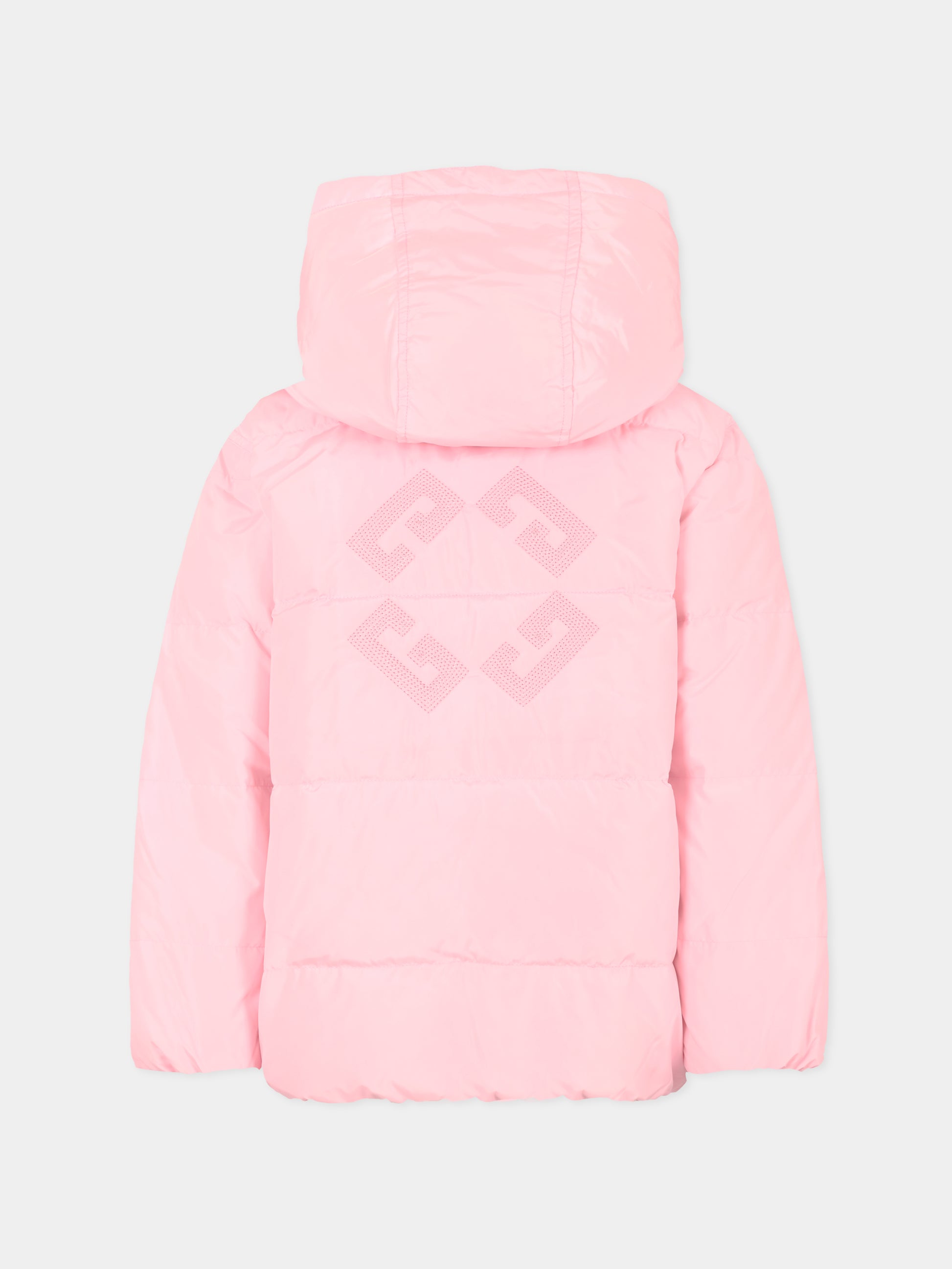 Piumino reversibile rosa per bambina con motivo 4G,Givenchy Kids,H30931 46N