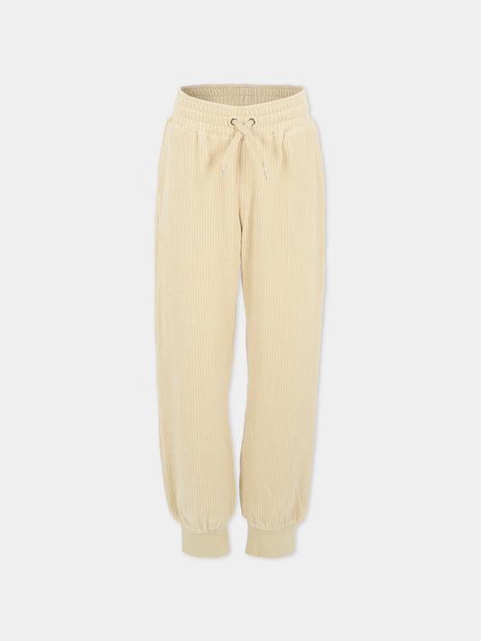 Pantaloni avorio per bambina con logo,Givenchy Kids,H30924 184