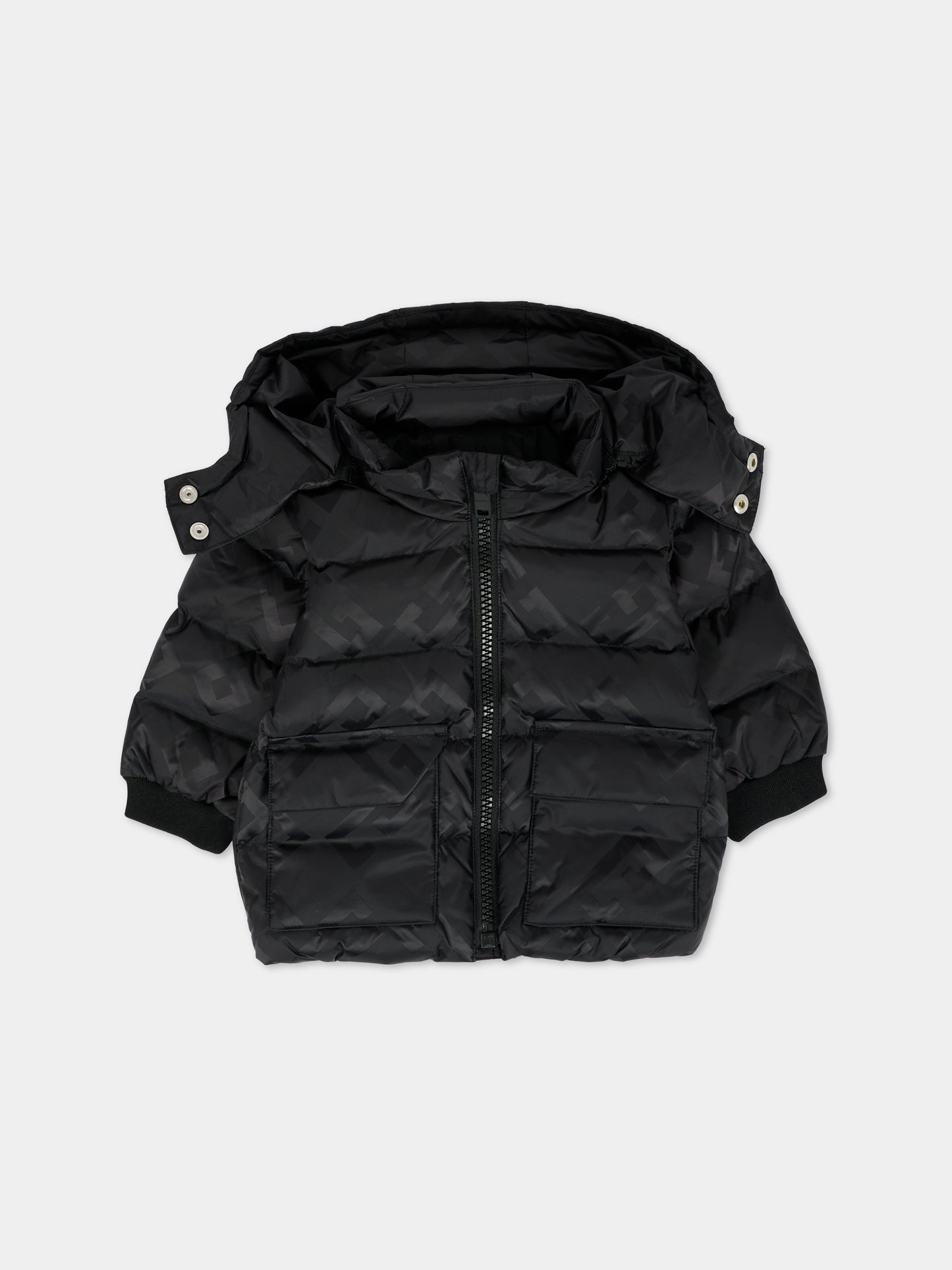 Piumino nero per neonato con motivo 4G,Givenchy Kids,H30883 09B