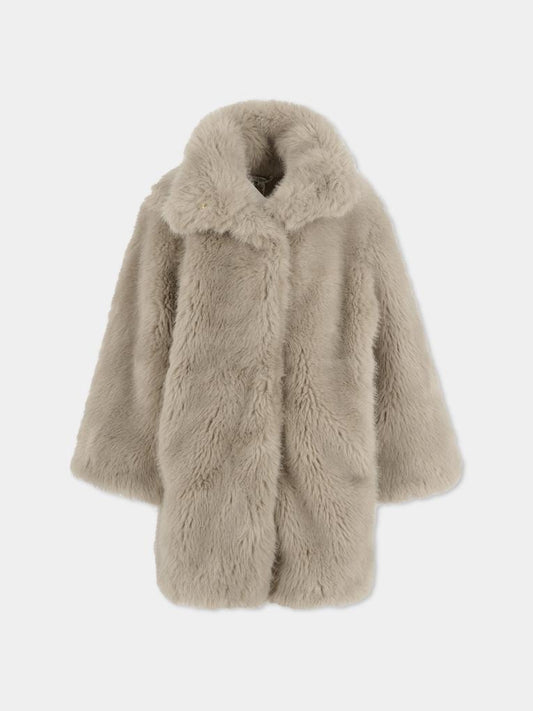 Ecopelliccia grigia per bambina con logo,Chloé Kids,C20672 051