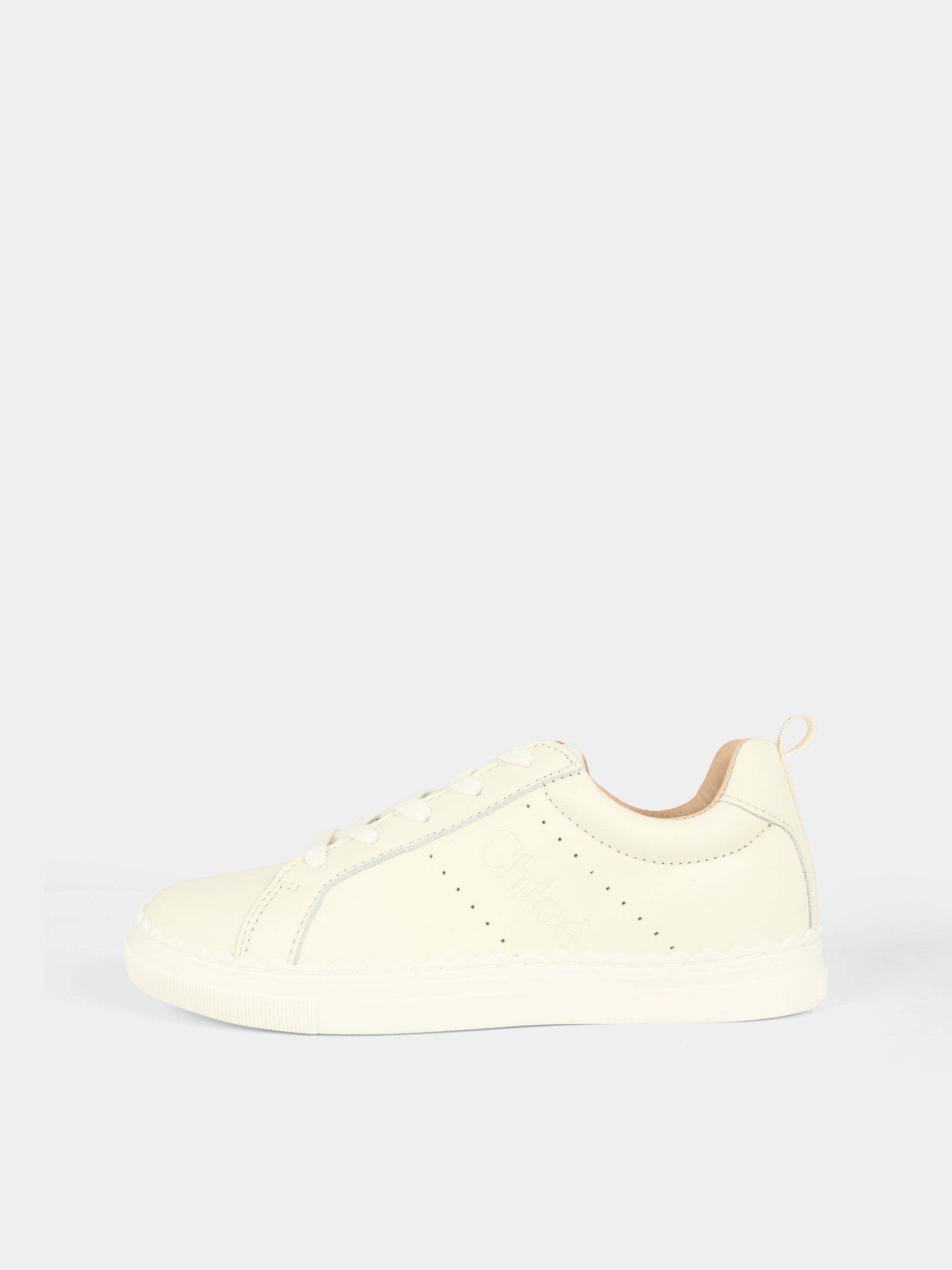 Sneakers bianche per bambina con logo,Chloé Kids,C20698 117