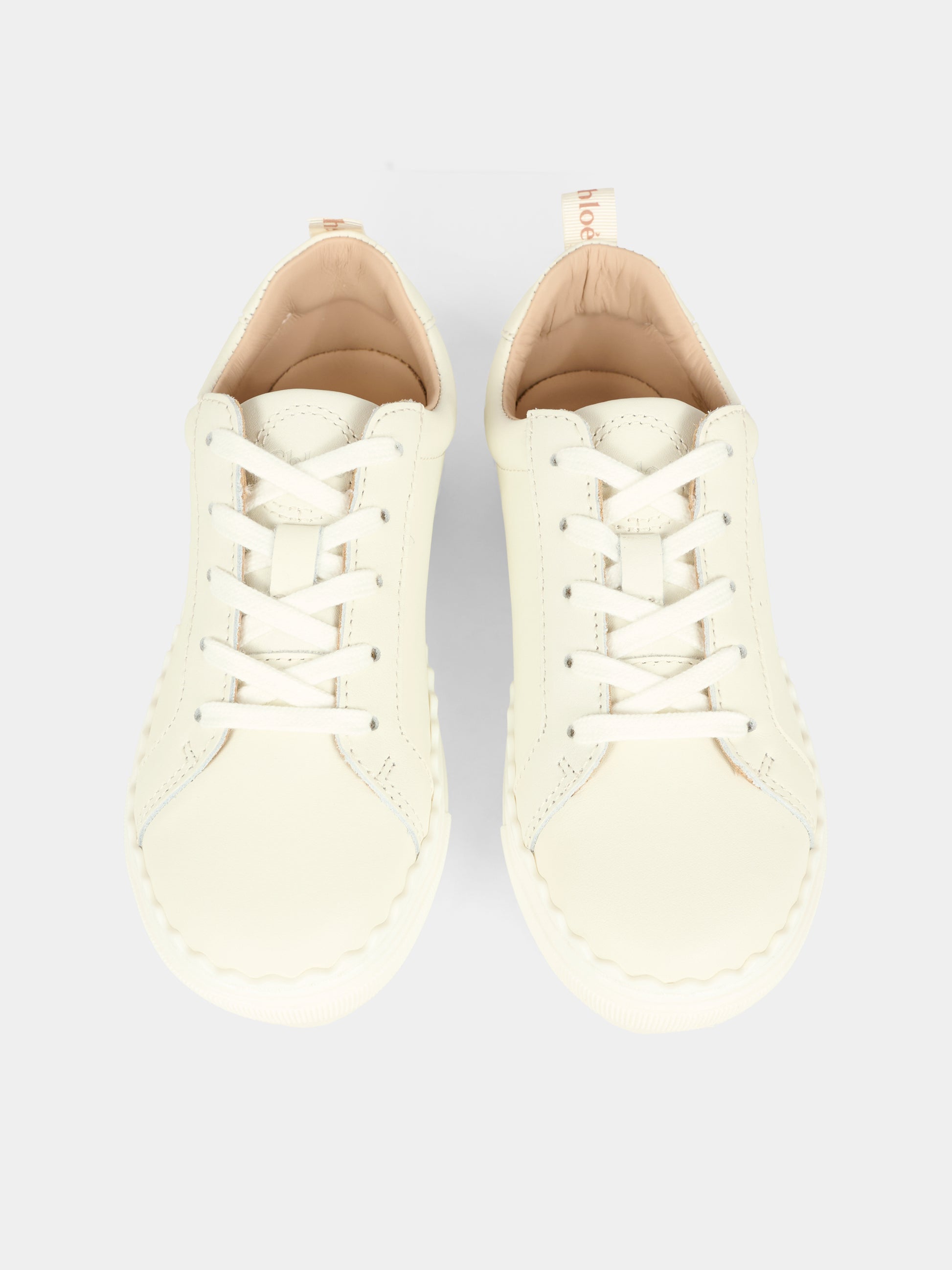 Sneakers bianche per bambina con logo,Chloé Kids,C20698 117