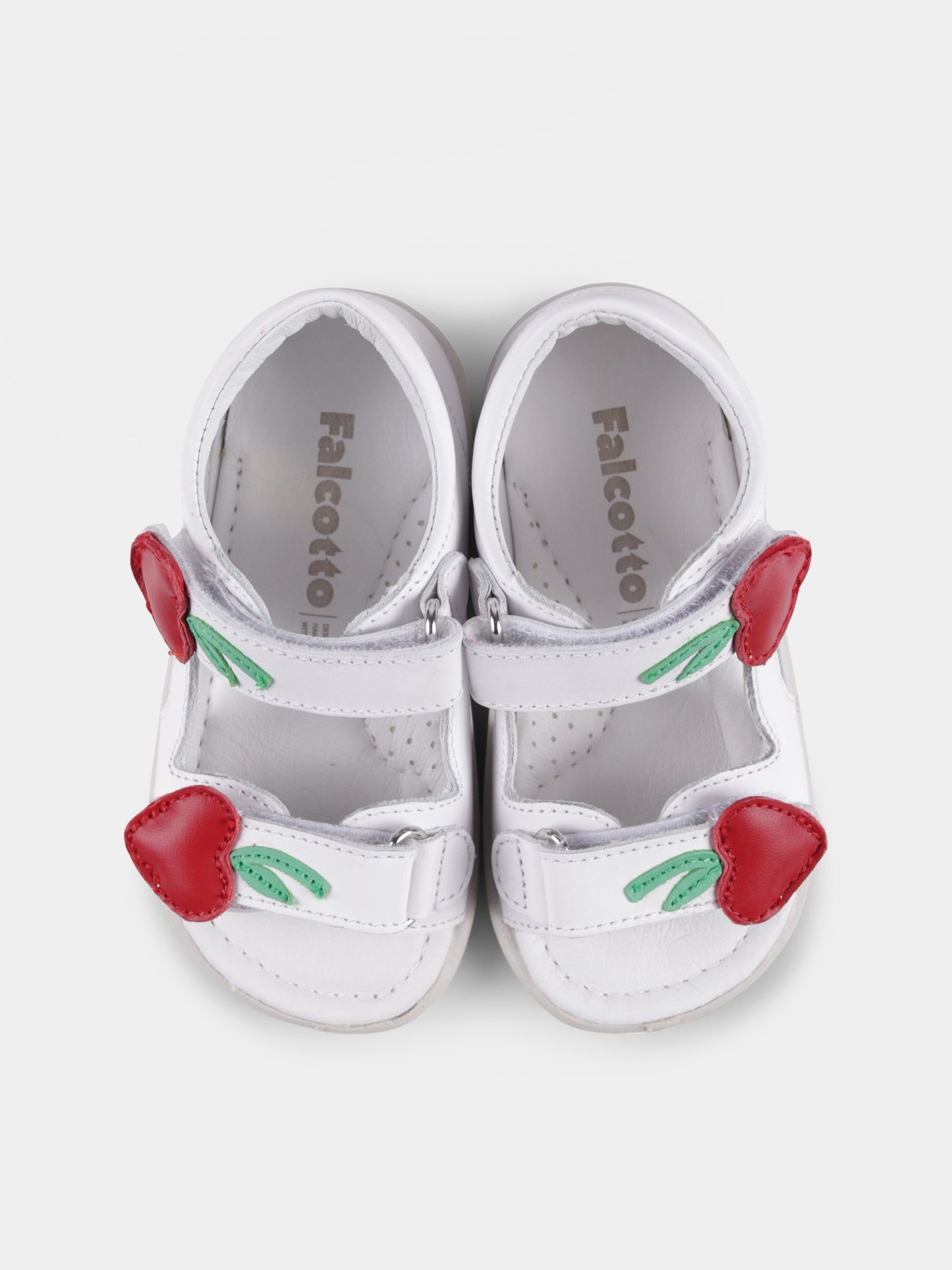 Sandali Mariss bianchi per neonata e bambina con fragole,Falcotto,001 1501094 01 0N01 MARISS