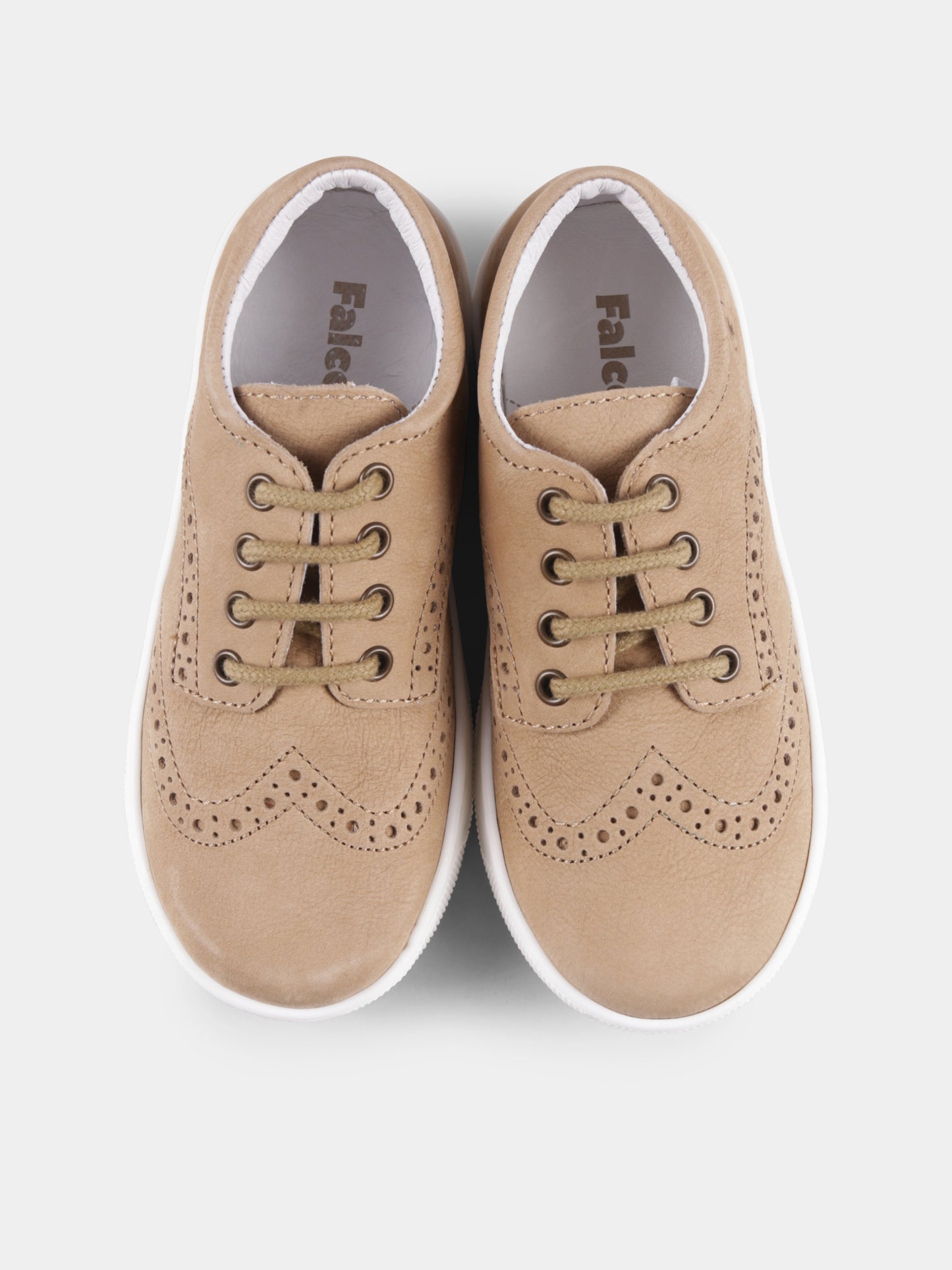 Brown lace-ups for baby boy and boy