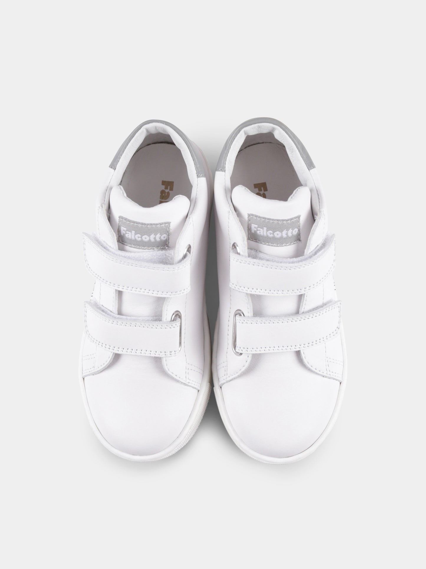 White sneakers for babykids and kids with animals