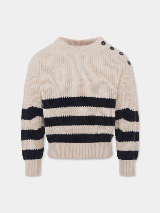 Maglione bianco per bambina,Petit Bateau,A0AVS 01