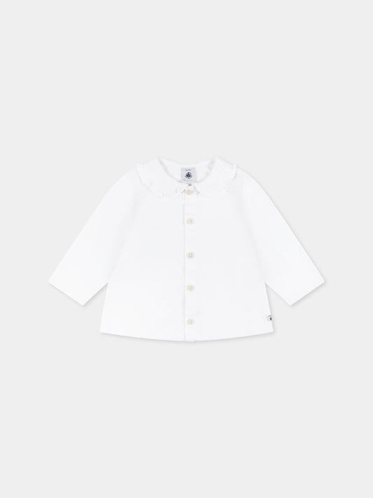 Camicia bianca per neonata,Petit Bateau,A0B39 01