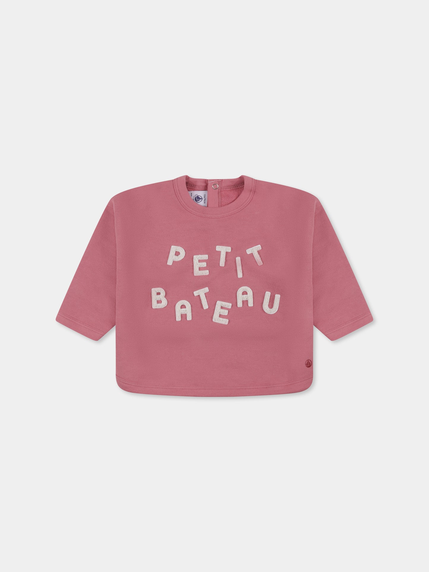 Felpa rosa per neonata con logo,Petit Bateau,A0B6Y 02
