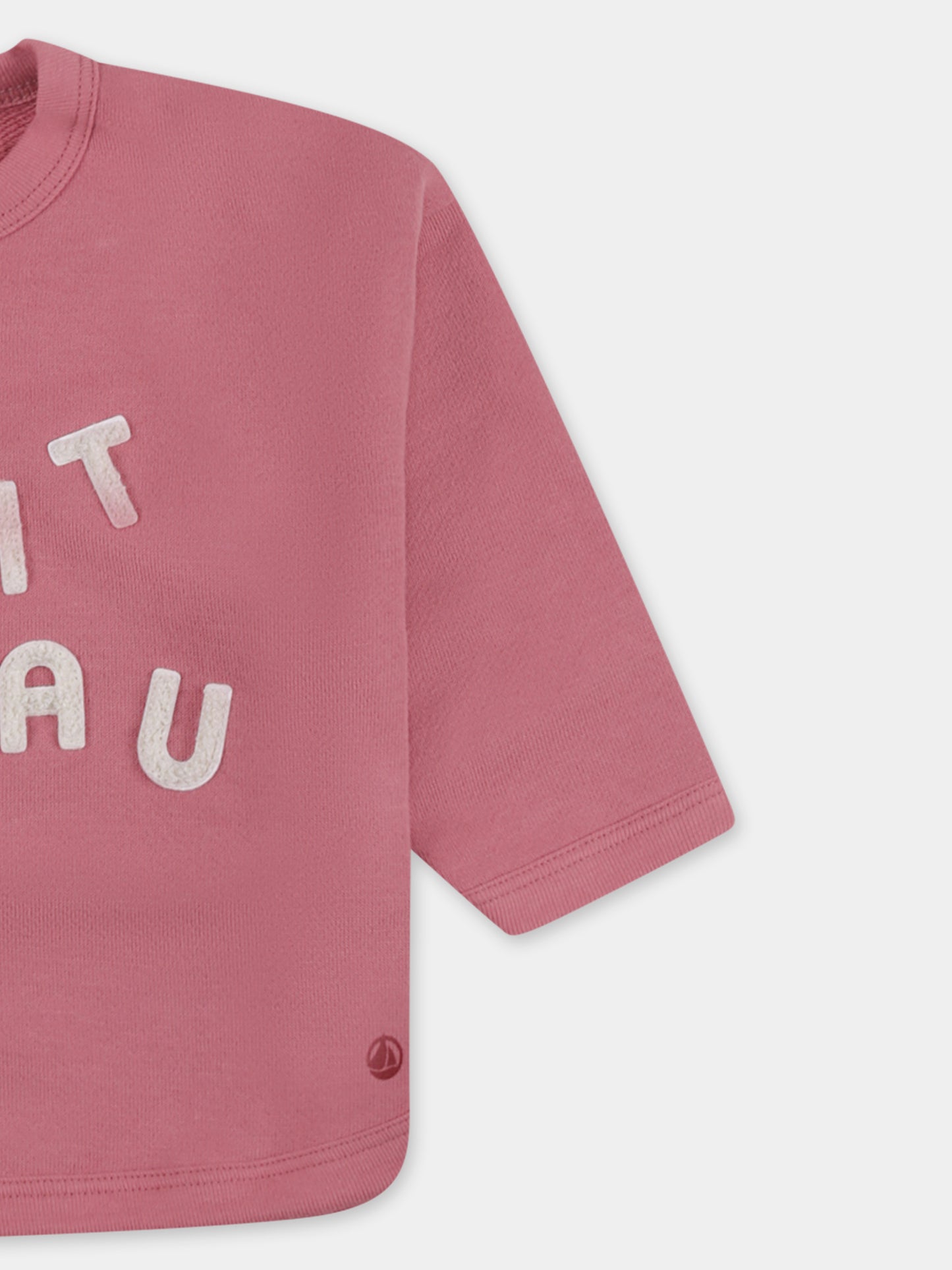 Felpa rosa per neonata con logo,Petit Bateau,A0B6Y 02