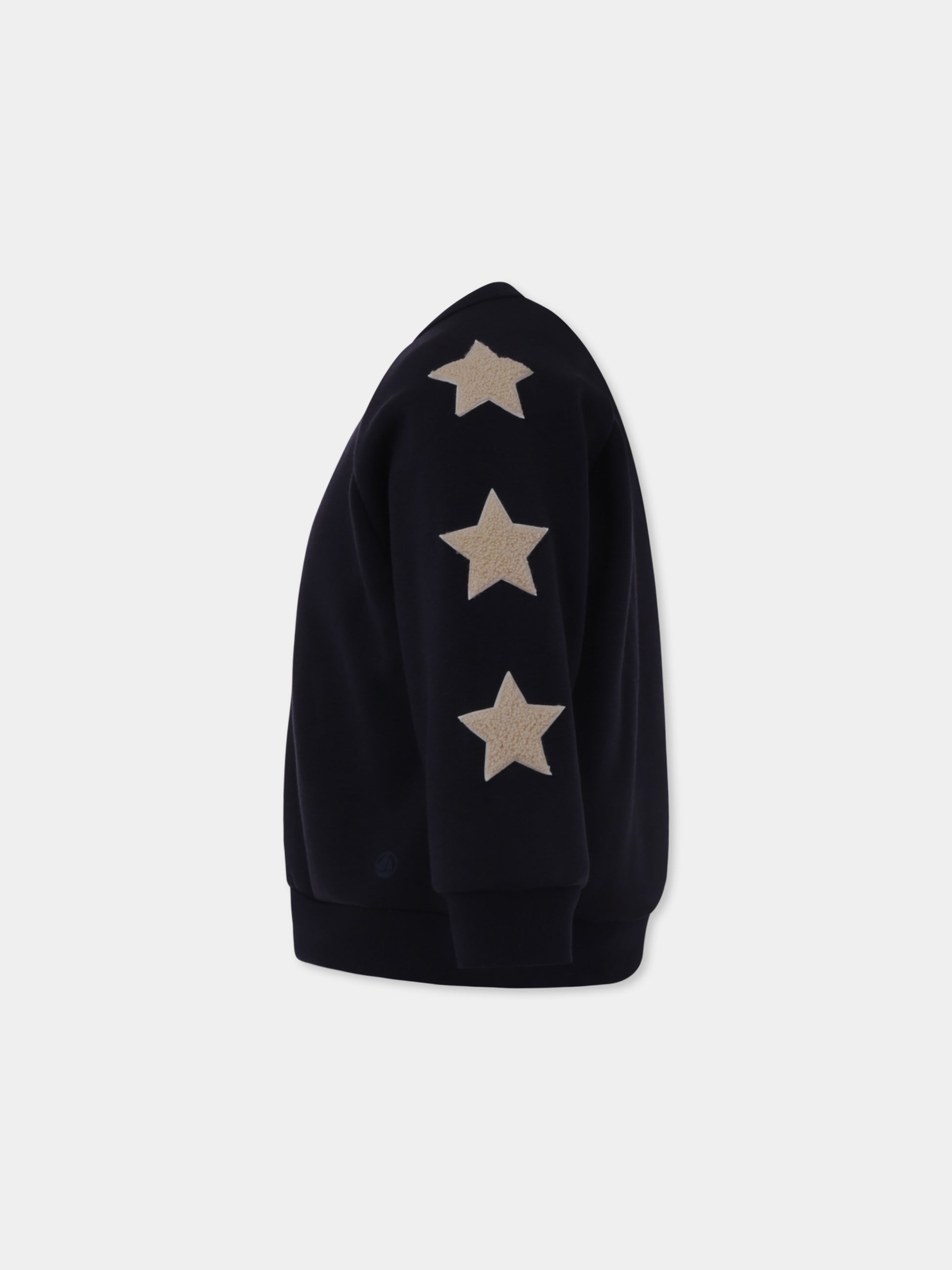 Felpa blu per bambino con stelle,Petit Bateau,A0B9Z01