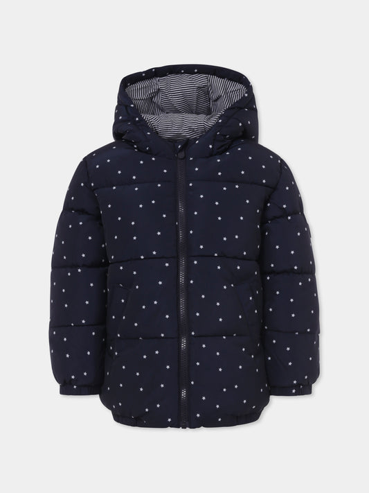 Piumino blu per bambini con stelle all over,Petit Bateau,A0BAW01