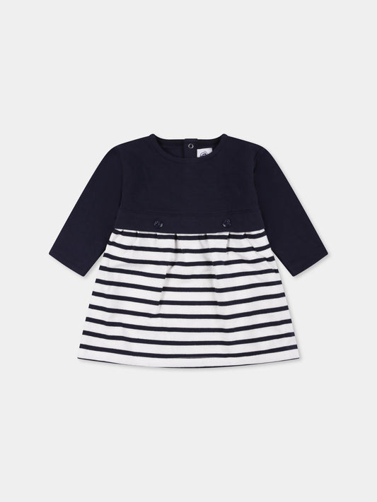 Vestito blu per neonata,Petit Bateau,A0BKP 01