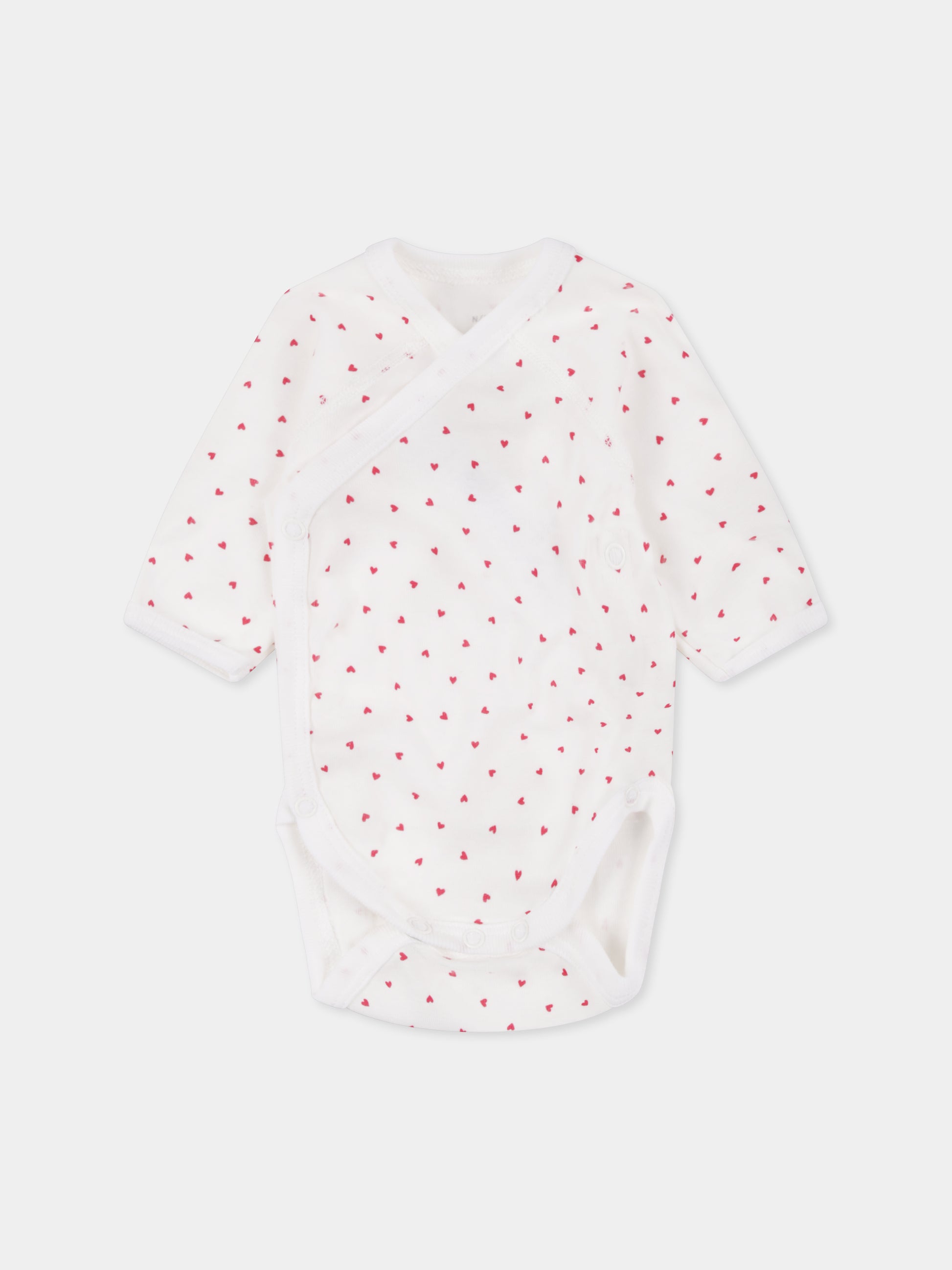 Set tutine bianco per neonati con cuori,Petit Bateau,A09RR 00