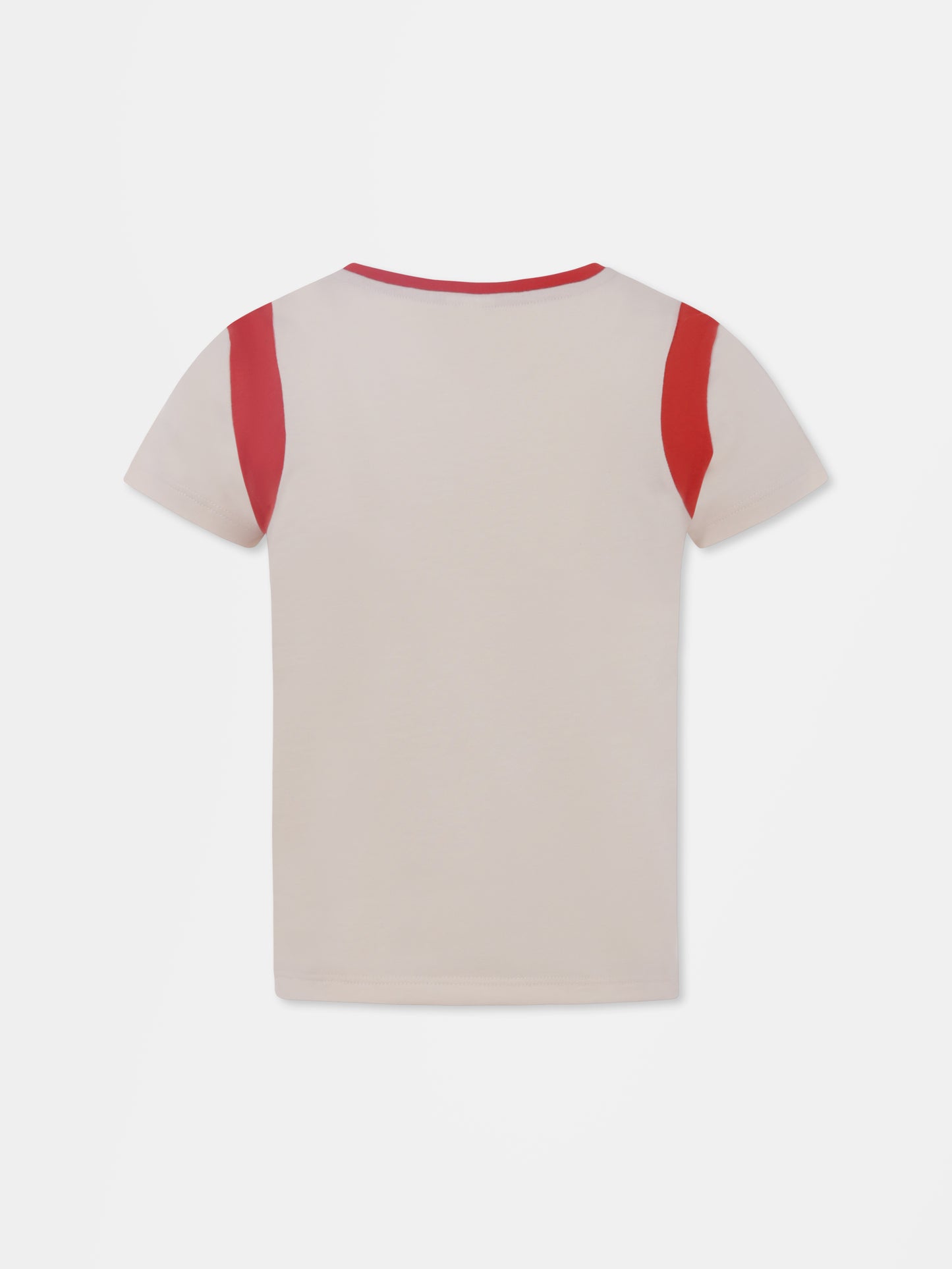 T-shirt avorio per bambina con logo,Petit Bateau,A09T2 02